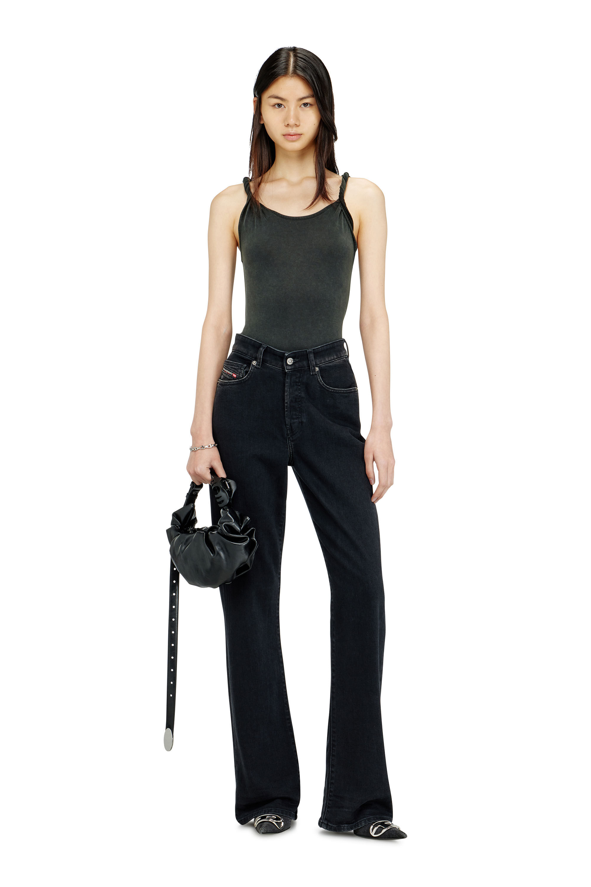 Women's Tank top with twisted straps | Grey | Diesel