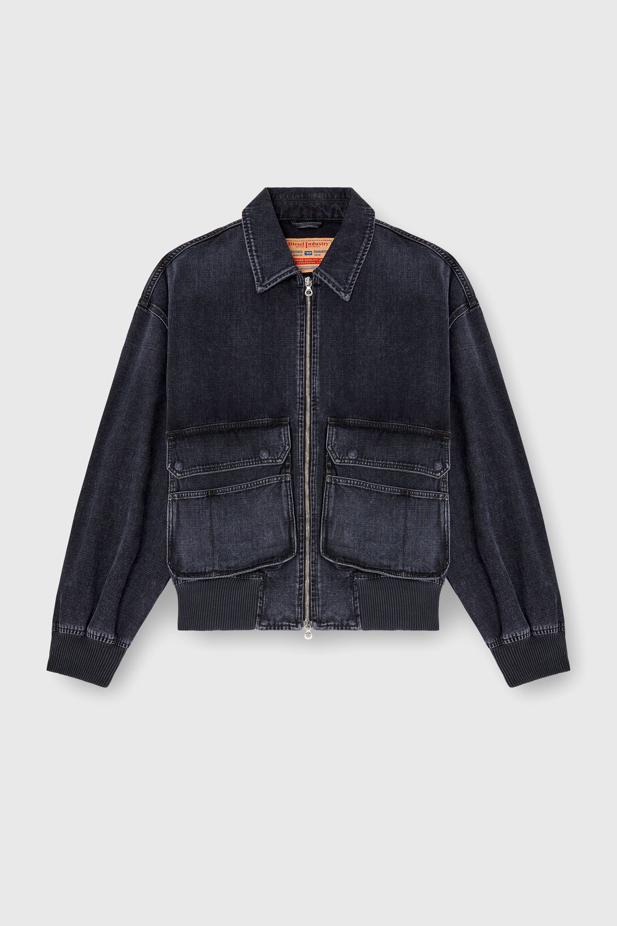 Diesel - D-KURZ, Unisex's Jacket in batavia-weave denim in Black - 2