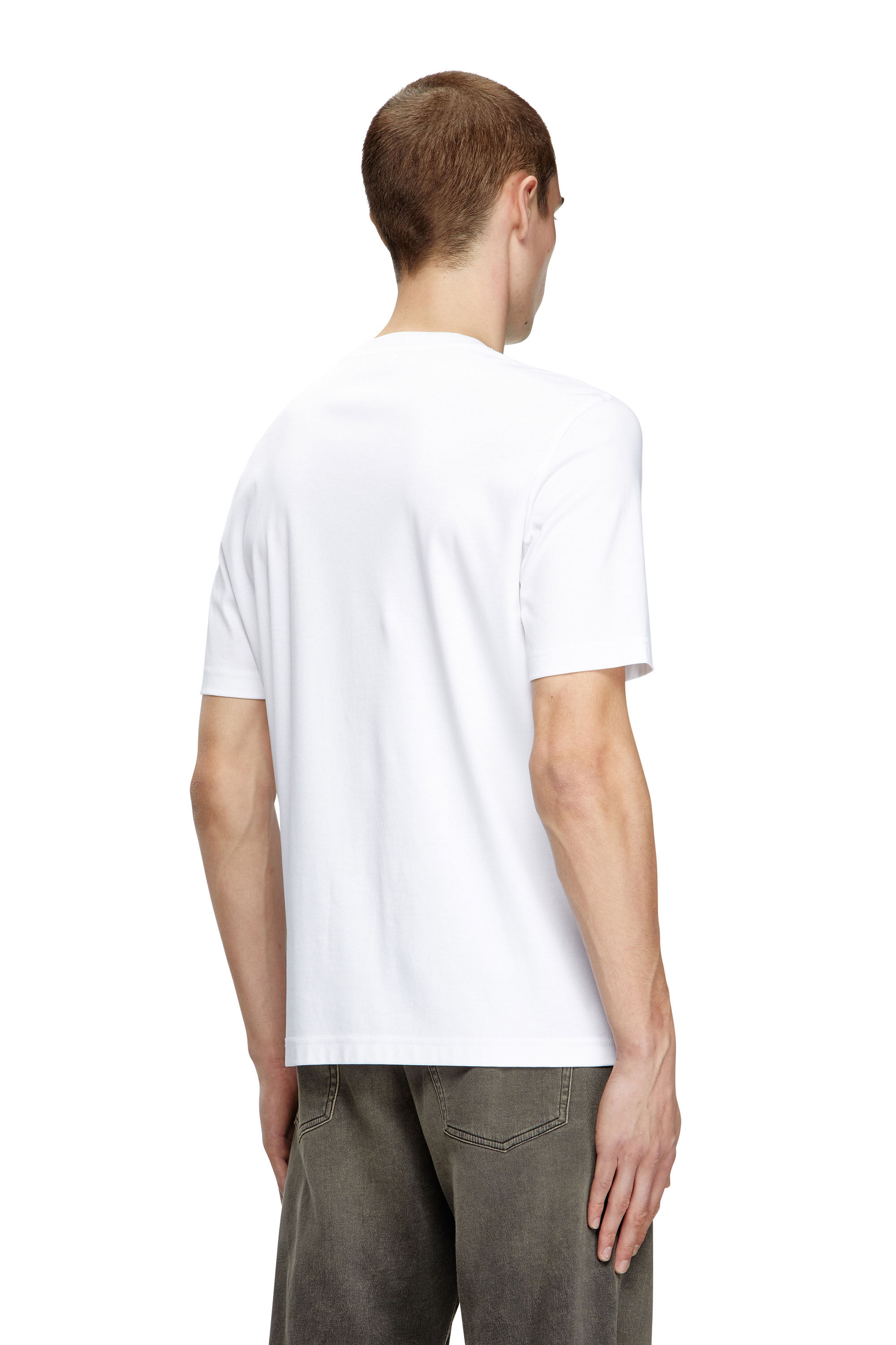 Tシャツ・カットソー DIESEL Men T-shirt White A164320SKAF 100 Men's Mercerized cotton T-shirt with tonal logo | White | Diesel