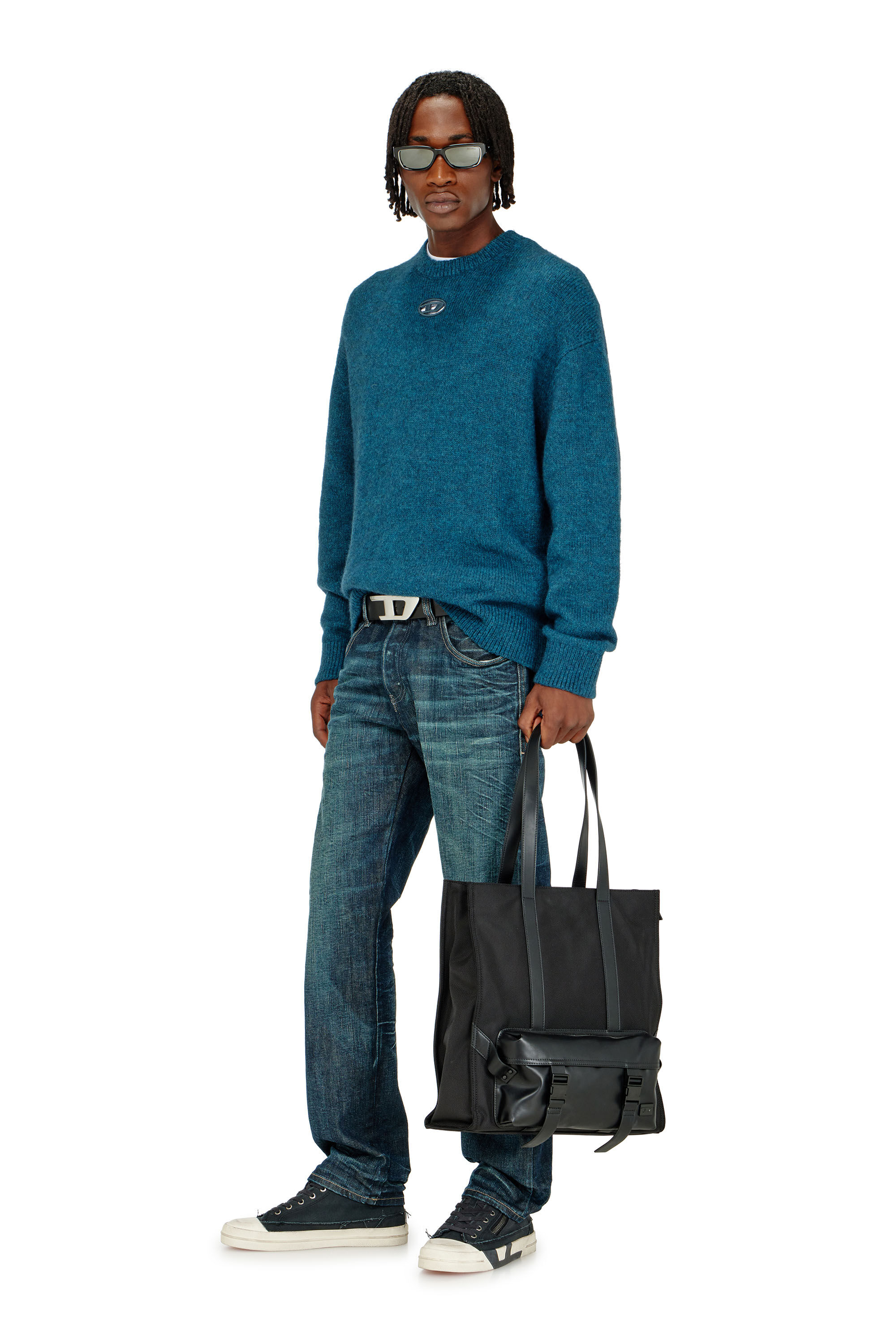 Diesel - K-AREESO, Man's Jumper in wool and alpaca blend in Water Green - 1
