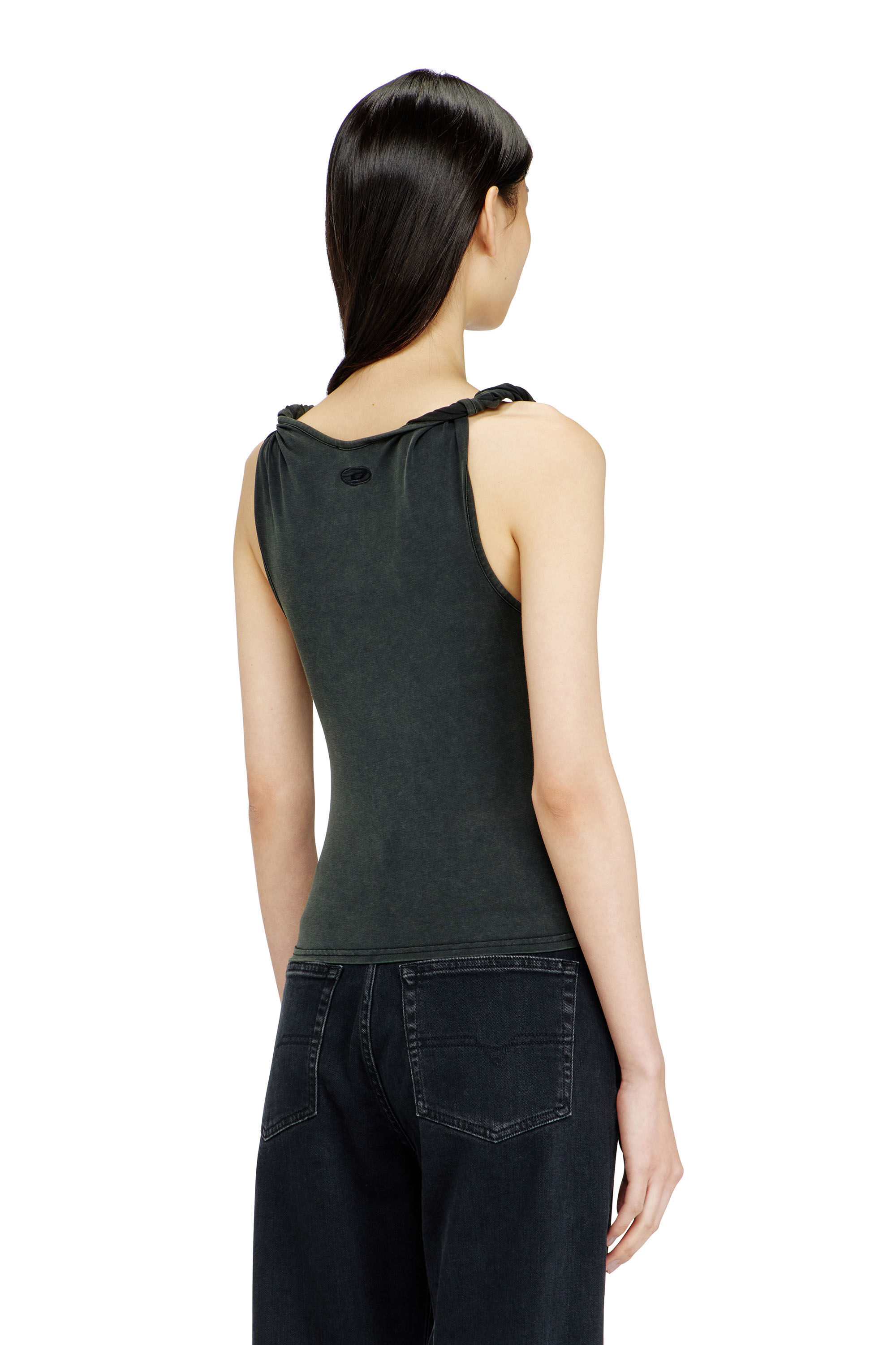 Women's Tank top with twisted straps | Grey | Diesel