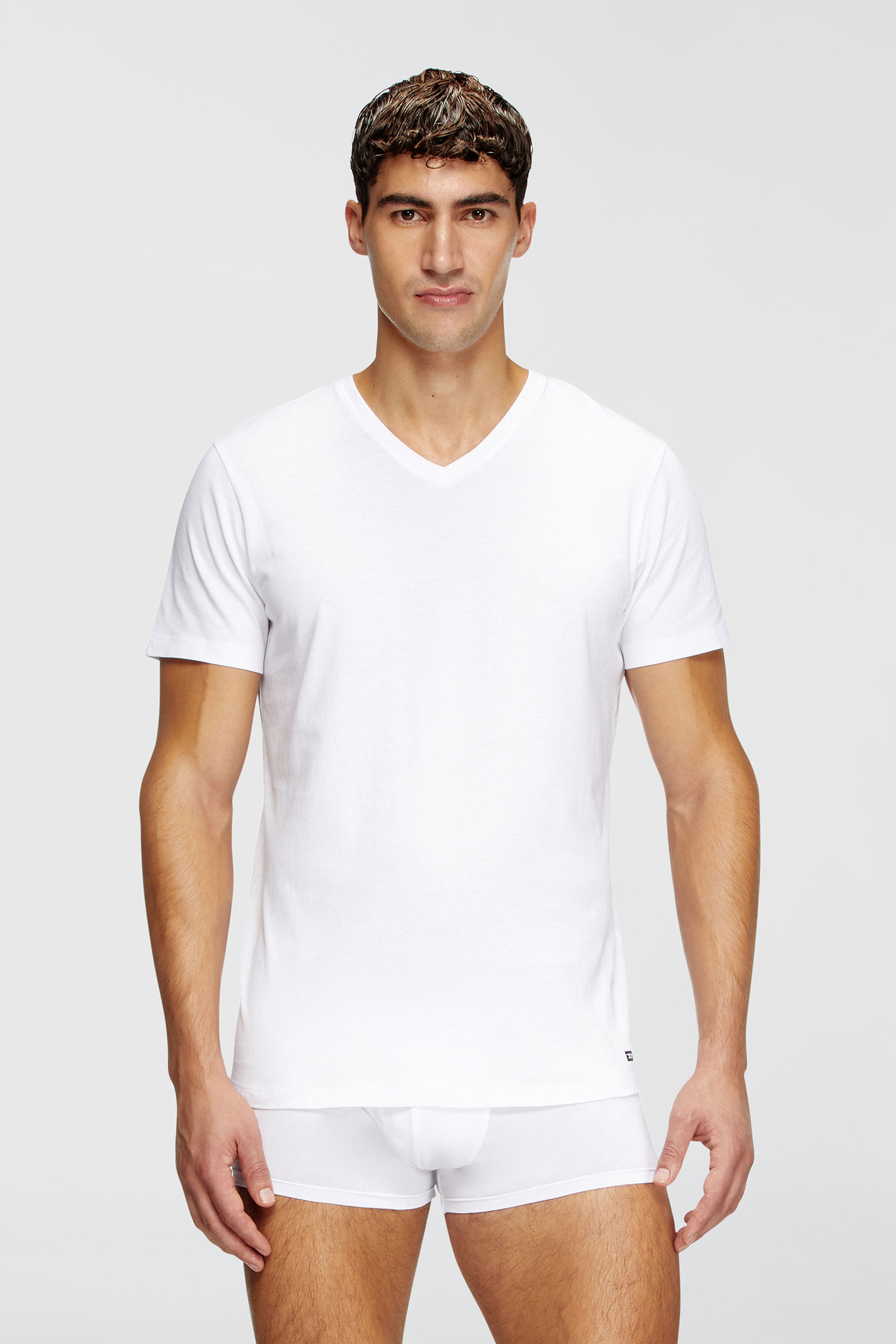 Diesel - MICHAEL-D-BOX-3PACK, Man's Three-pack of V-neck T-shirts in White - 3