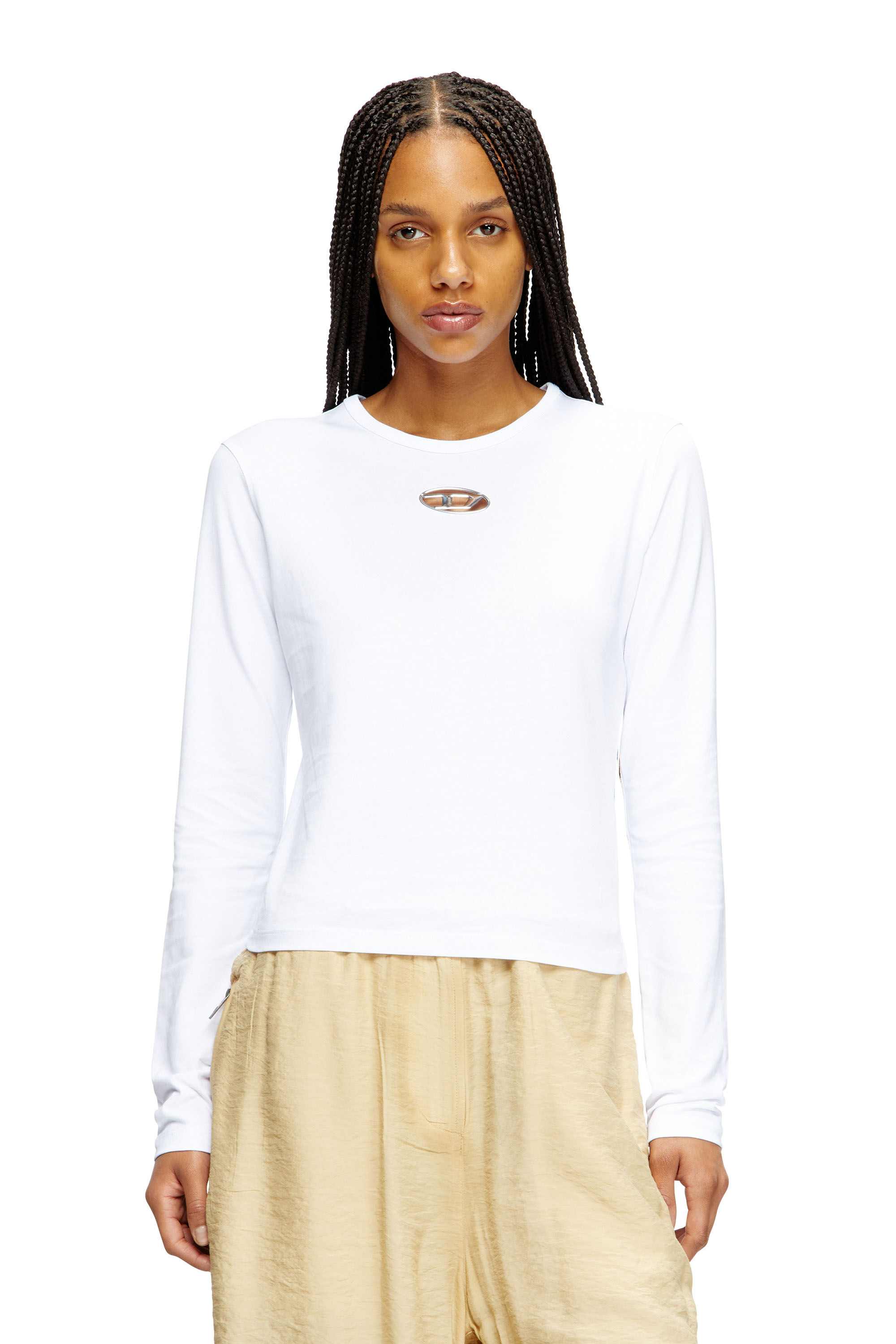 Diesel - T-UNCUTIE-LONG-LS-OD, Woman's Long-sleeve top with Oval D cut-out in null - 2