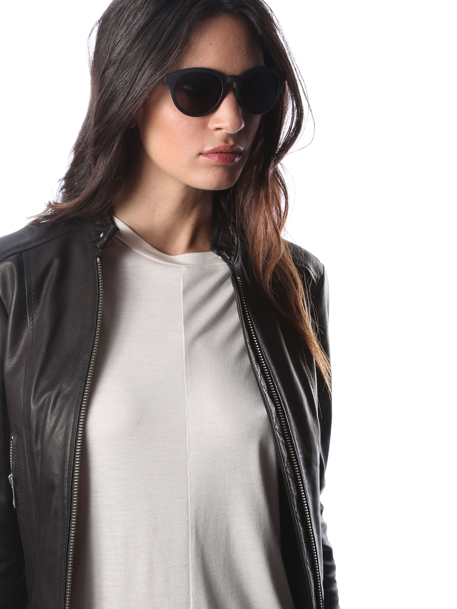 Diesel - DM0186, Unisex's Full rim shape eyewear with metal plaque in Black - 6