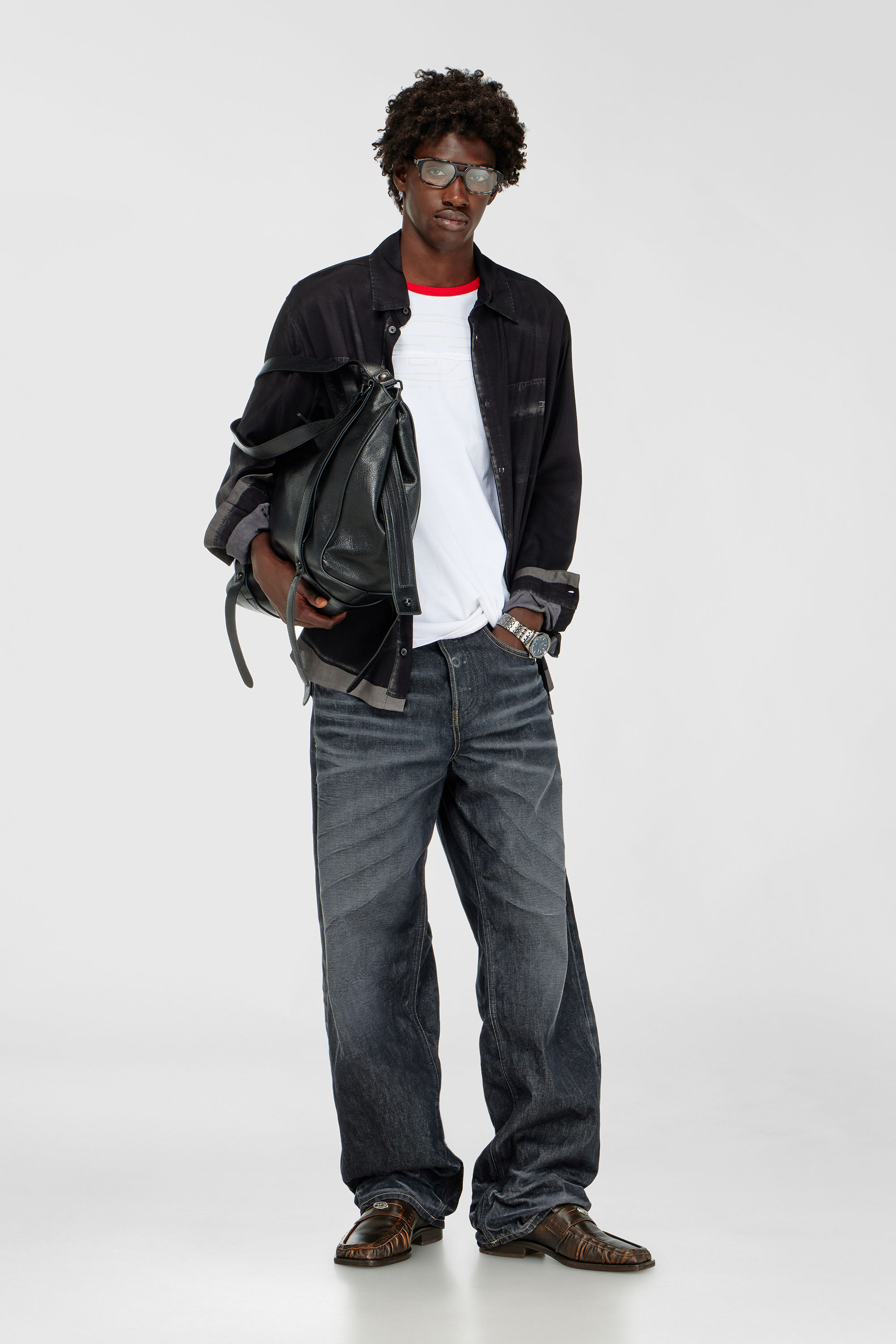 Diesel - T-ADJUST-CUT-OD, Man's T-shirt with sectioned Oval D in null - 1