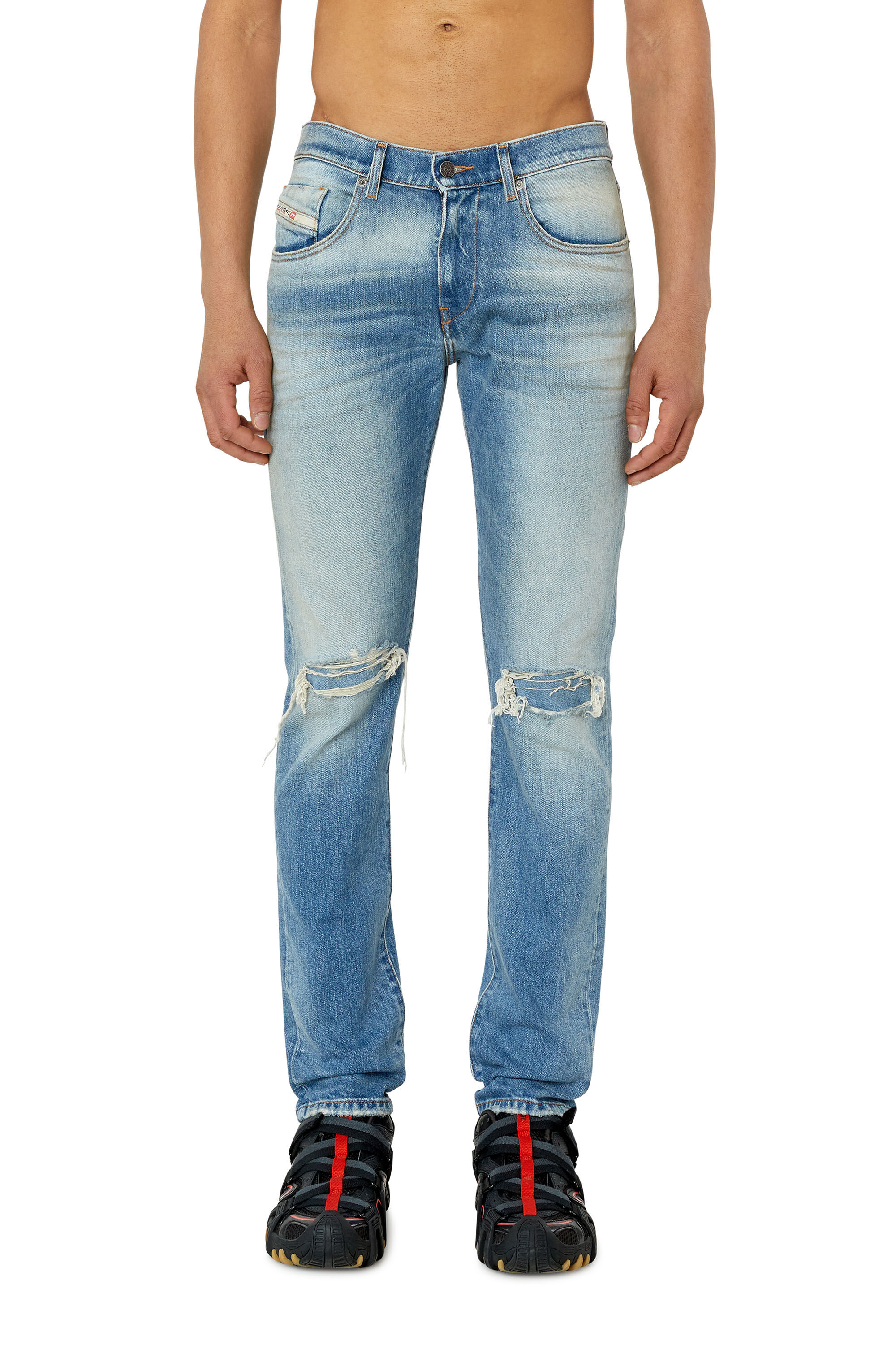 Diesel - 2019 D-Strukt 007P3 Slim Jeans, Light Blue - Image 3