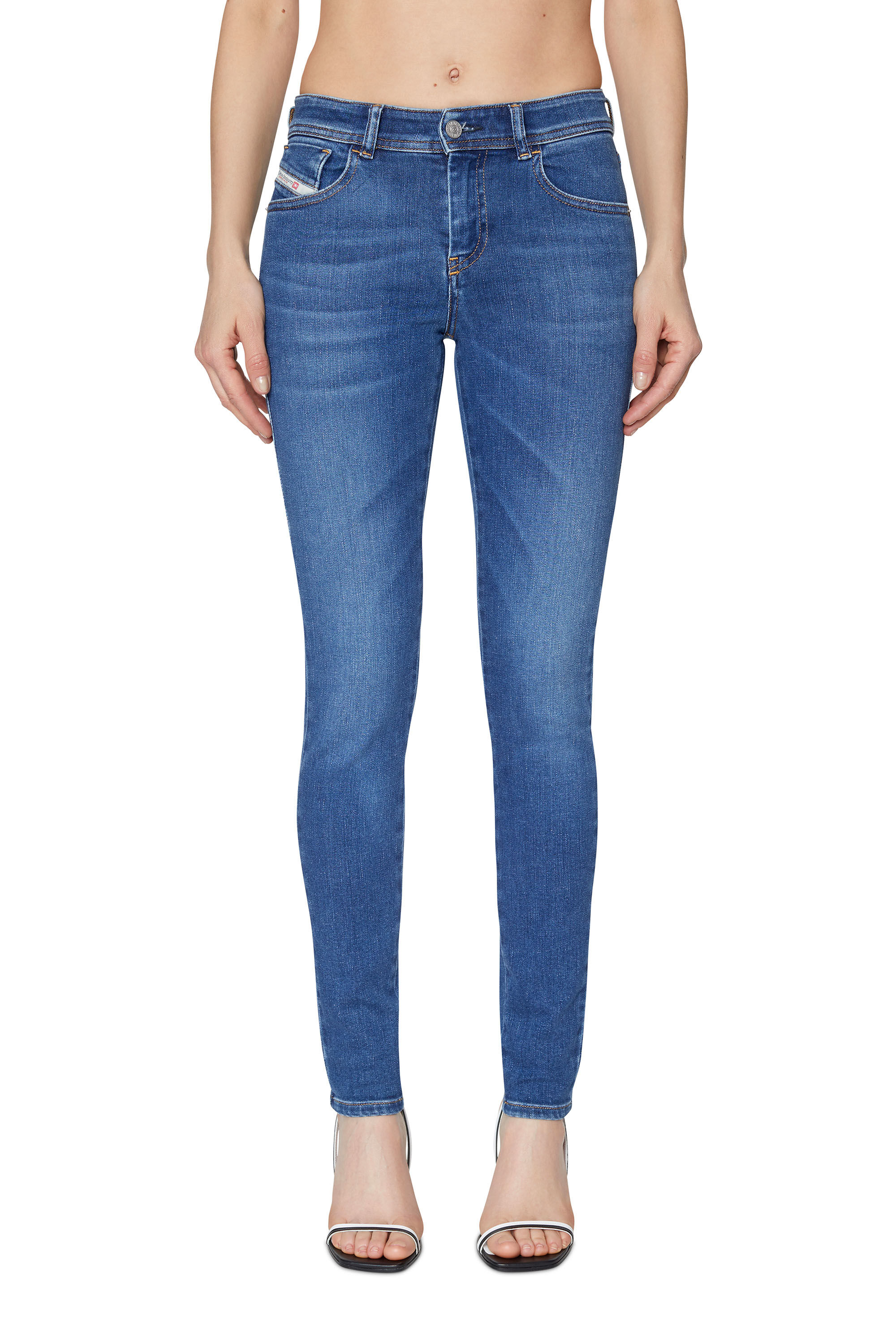 Diesel - 2017 Slandy 09C21 Super skinny Jeans, Medium blue - Image 3