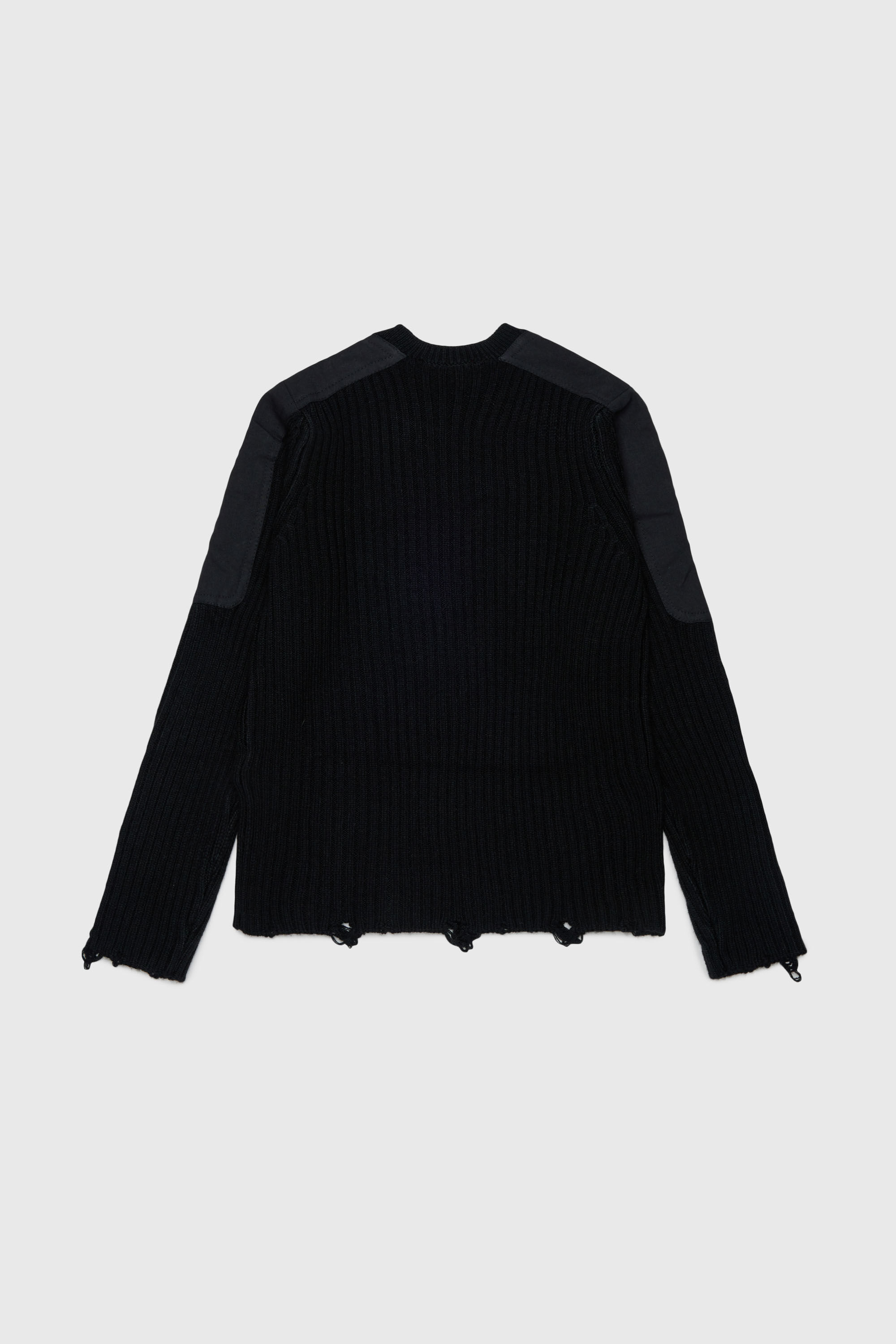 Diesel - KAMAR, Man's Frayed jumper in wool blend in Black - 2