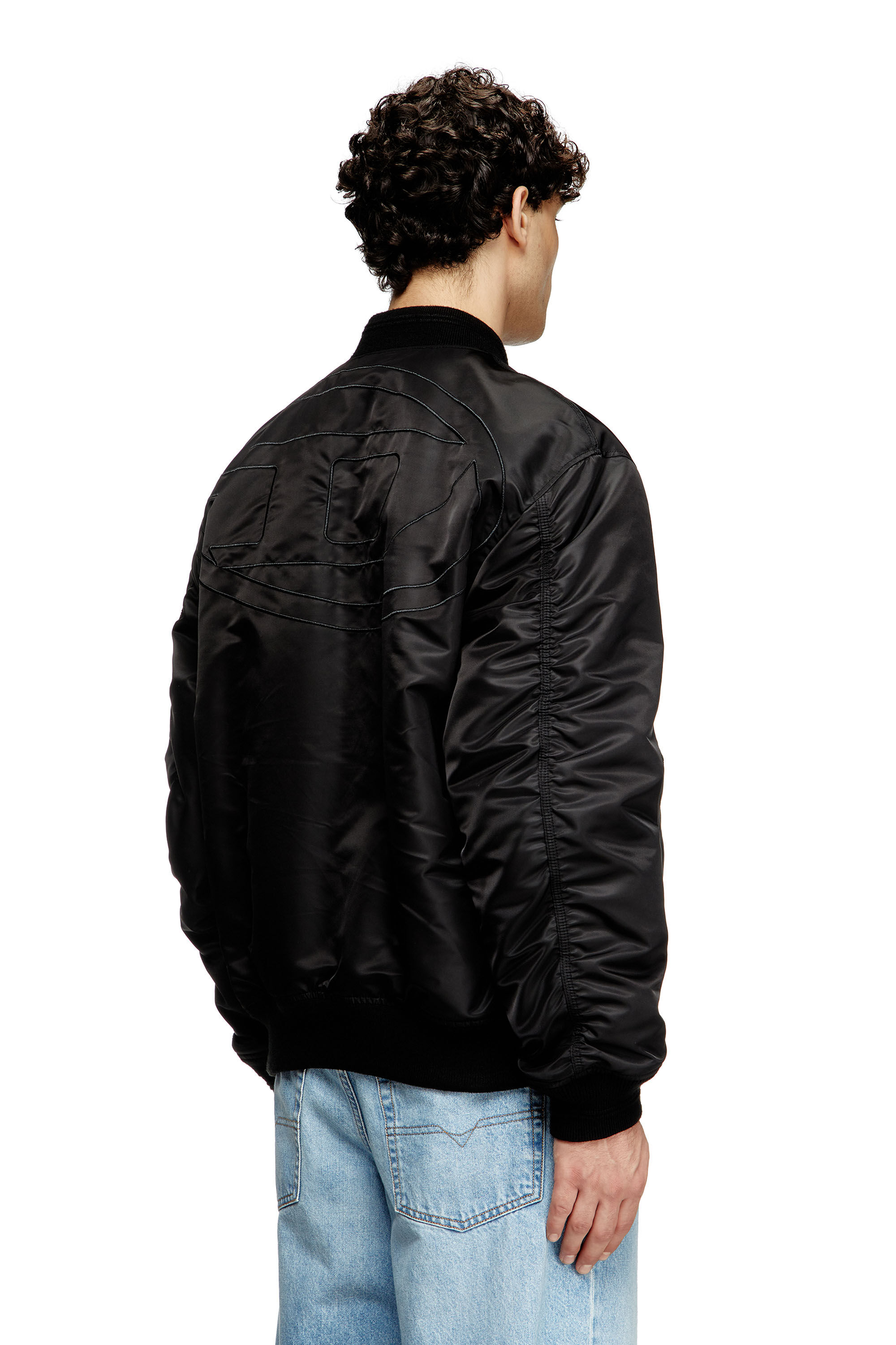 Men's Bomber in padded nylon with Oval D | Black | Diesel
