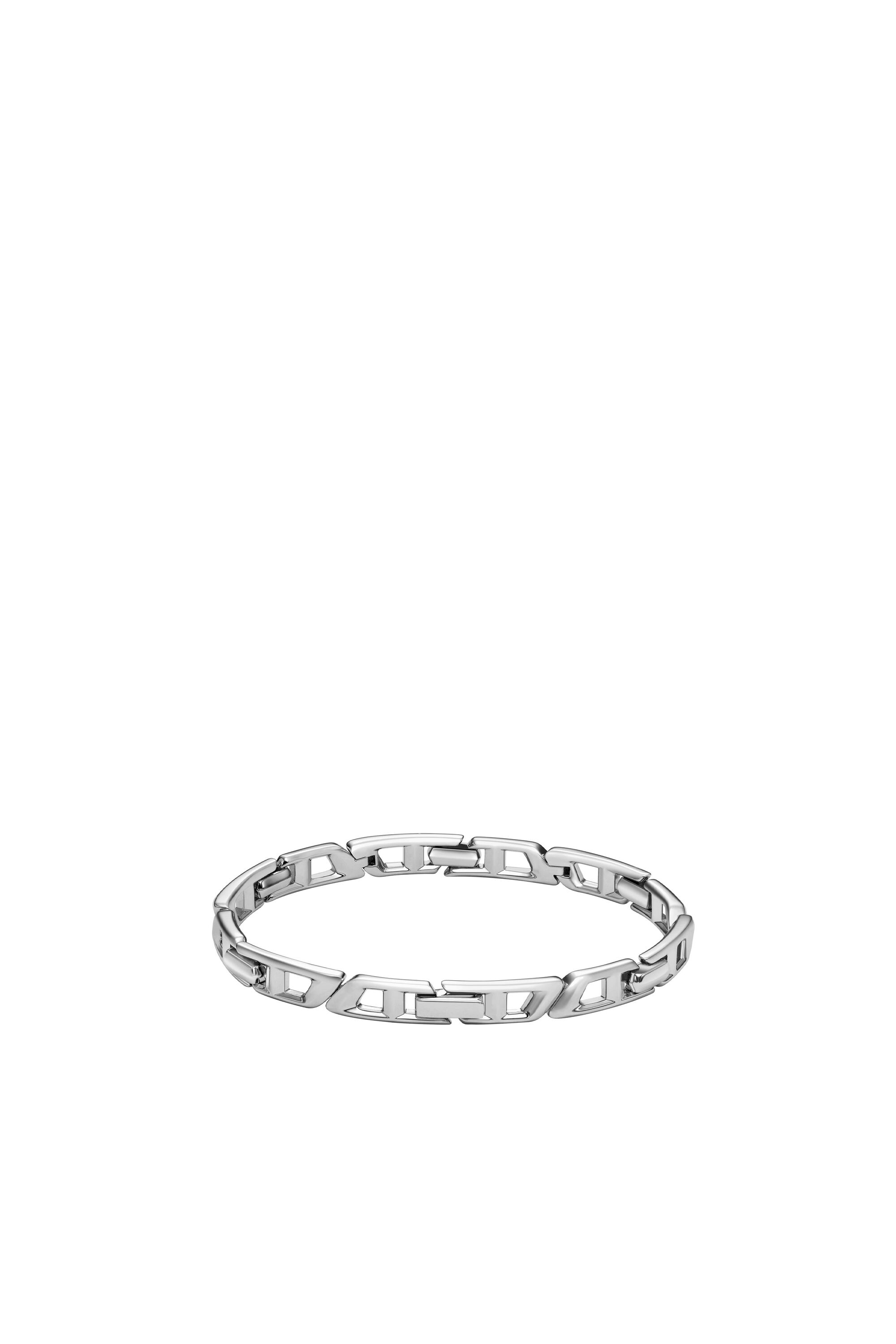 Women's Sterling Silver D Logo Link Bracelet | Silver | Diesel