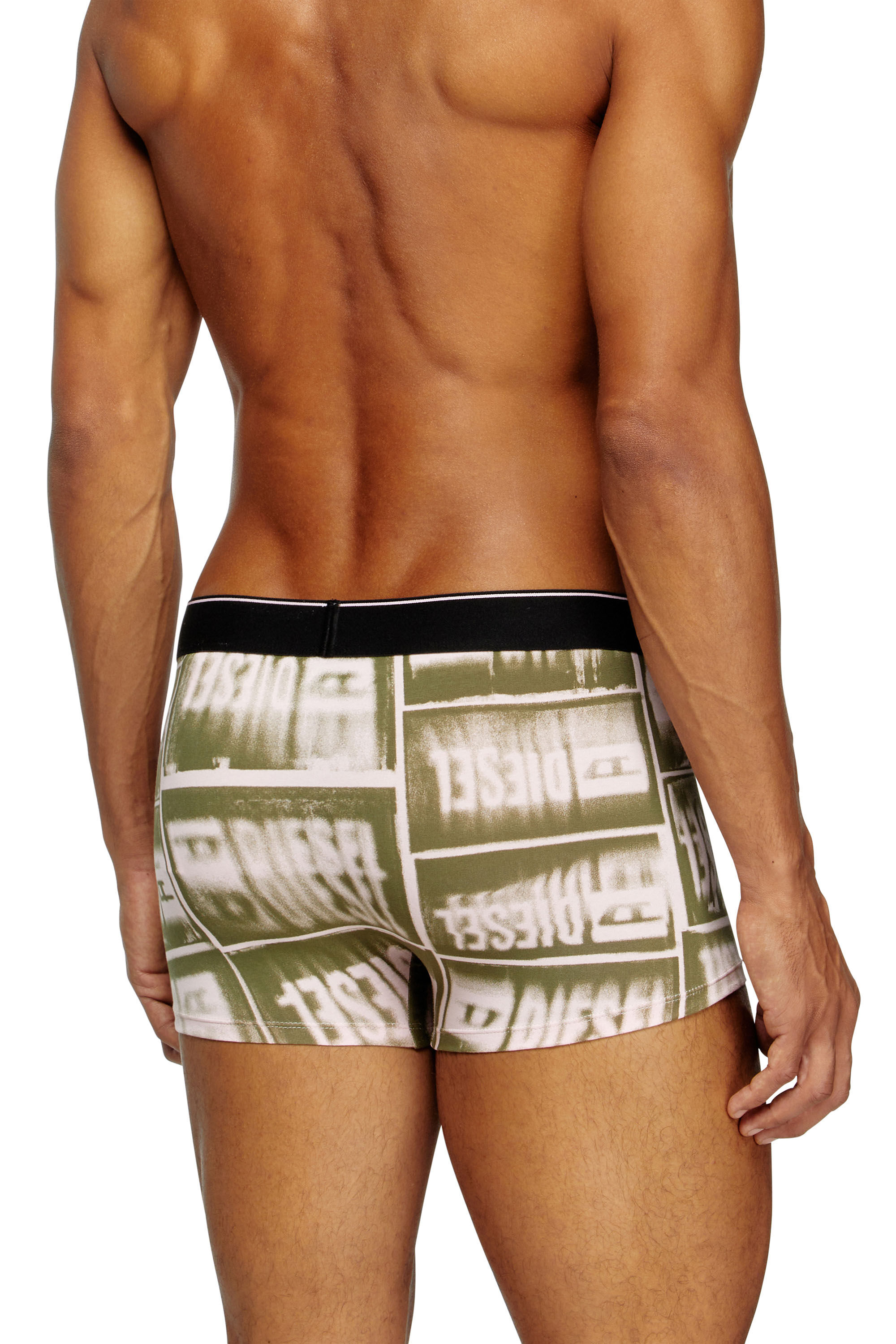 Diesel - DAMIEN-D-BOX, Man's Boxer briefs with faded logo print in Green - 2