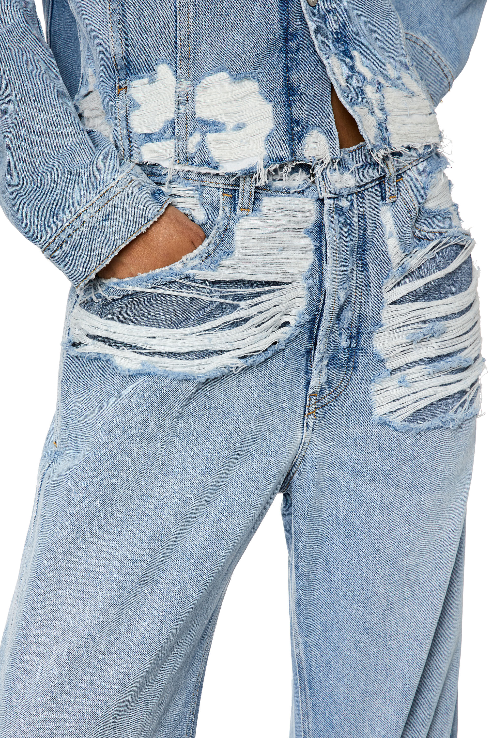 Frayed Hem Stonewashed Monogram Patch Jeans - Women - Ready-to