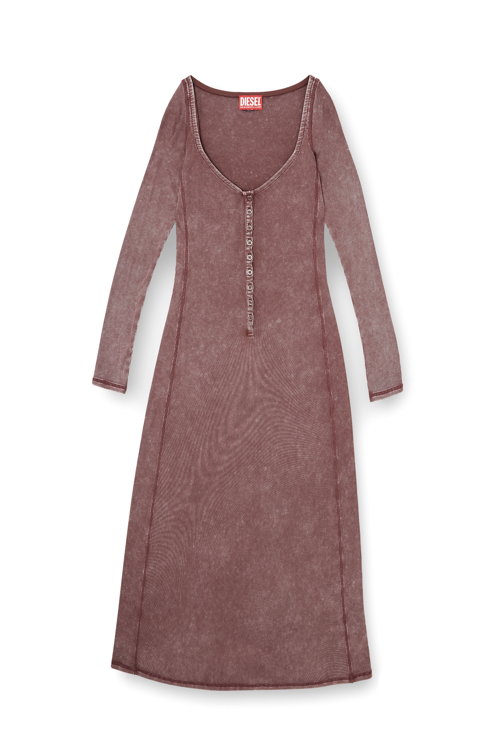 Diesel - D-LEY, Woman's Midi dress in faded ribbed jersey in null - 2