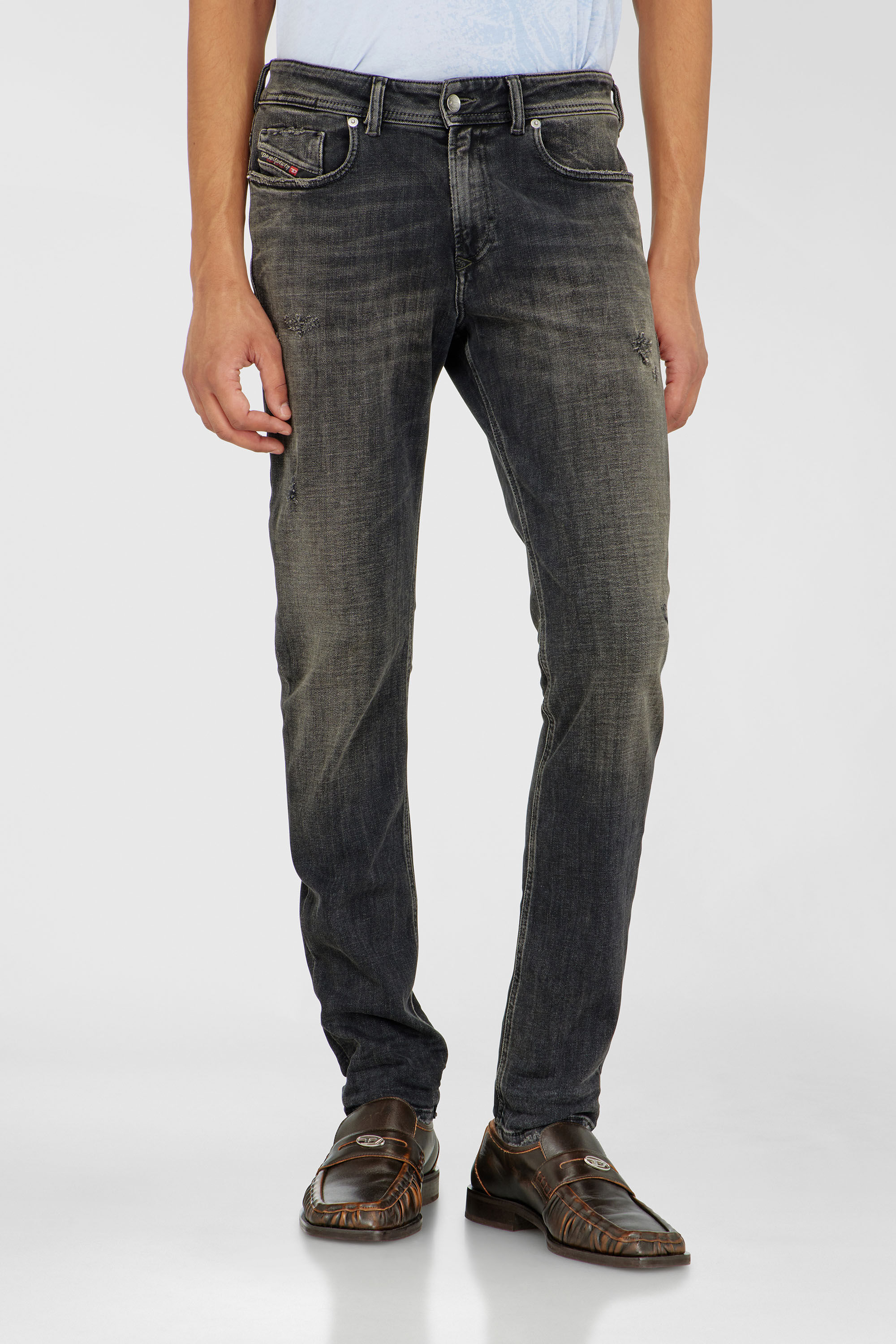 Diesel - Man's Skinny Jeans 1979 Sleenker 09P77, Black/Dark grey - 4