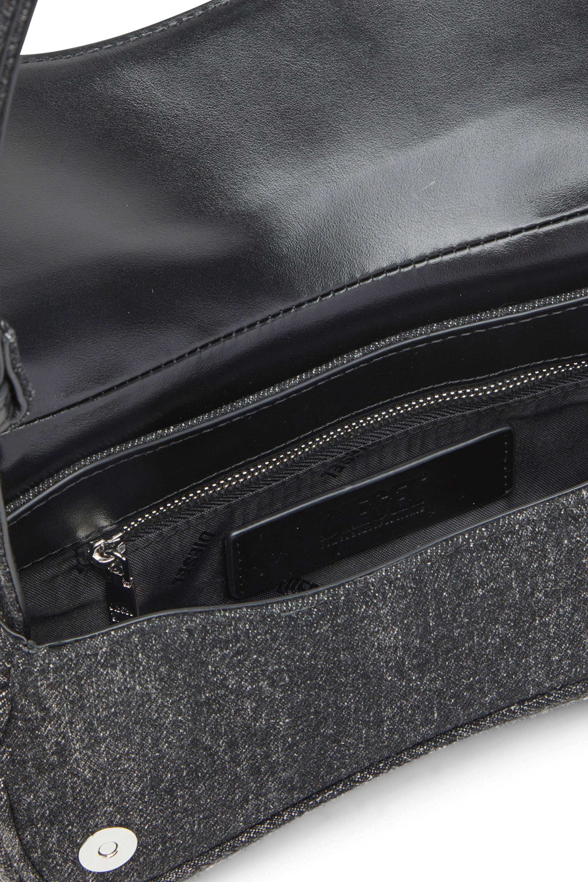 Diesel - PLAY CLUTCH, Woman's Play-Clutch in crystal denim in Black - 2