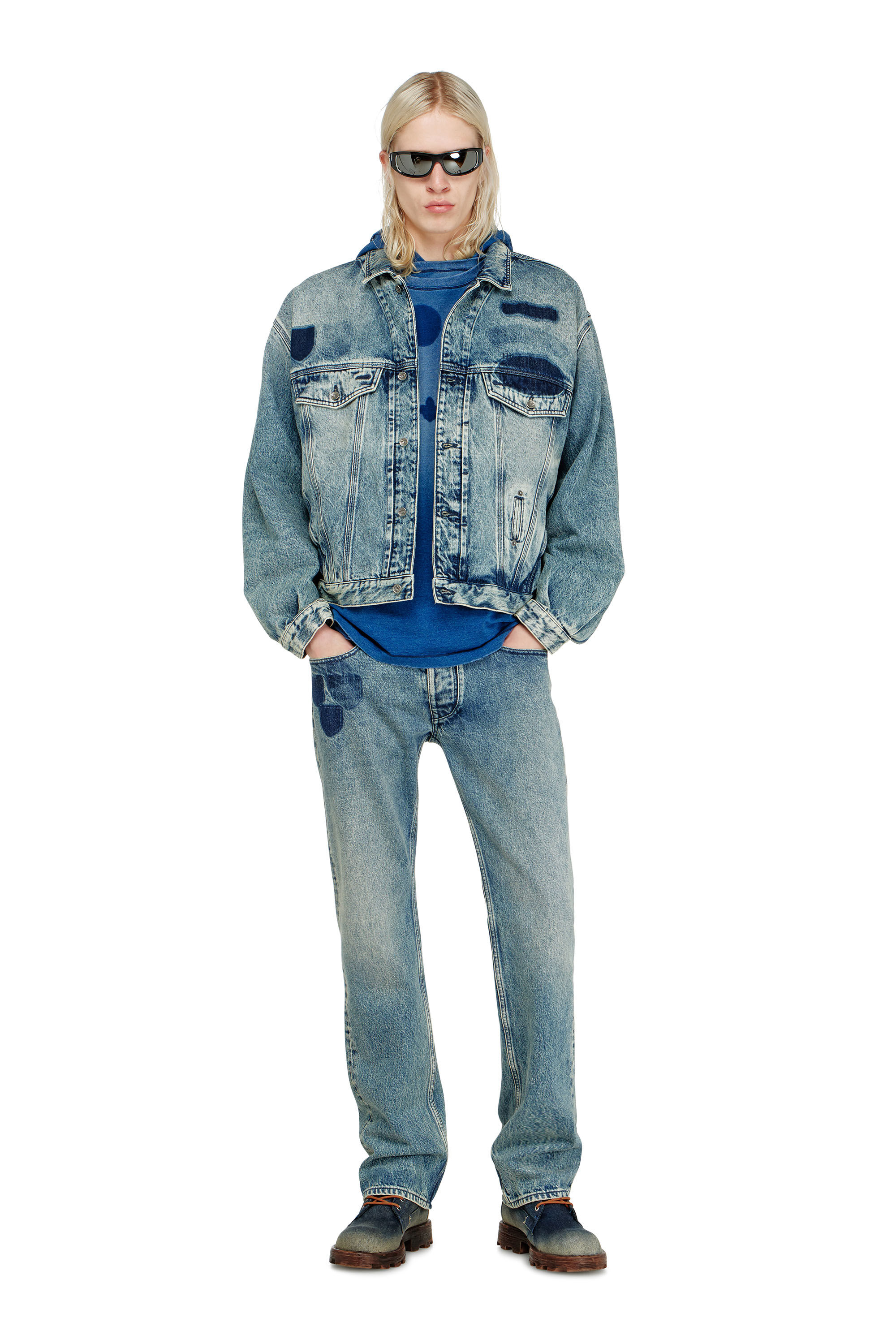 Diesel - T-NOX, Man's T-shirt with shadow-effect patches in null - 1