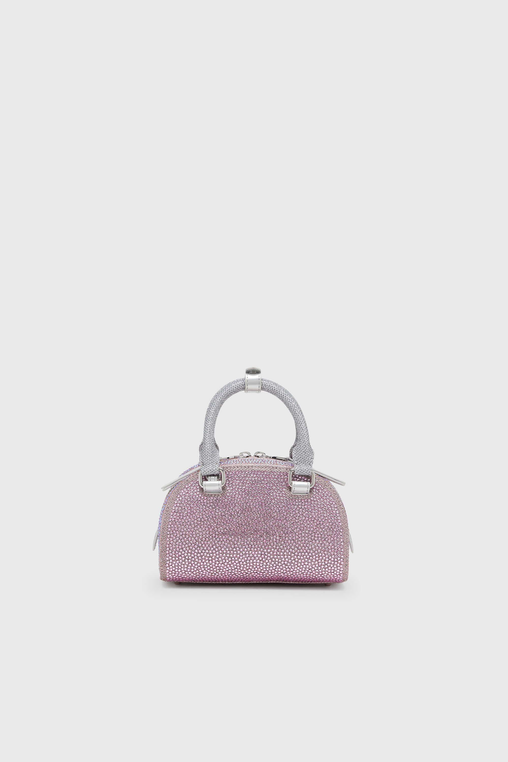 Diesel - 1DR DOME CROSSBODY, Woman's 1DR Dome - Small bowling bag in crystal Lurex in Pink - 2