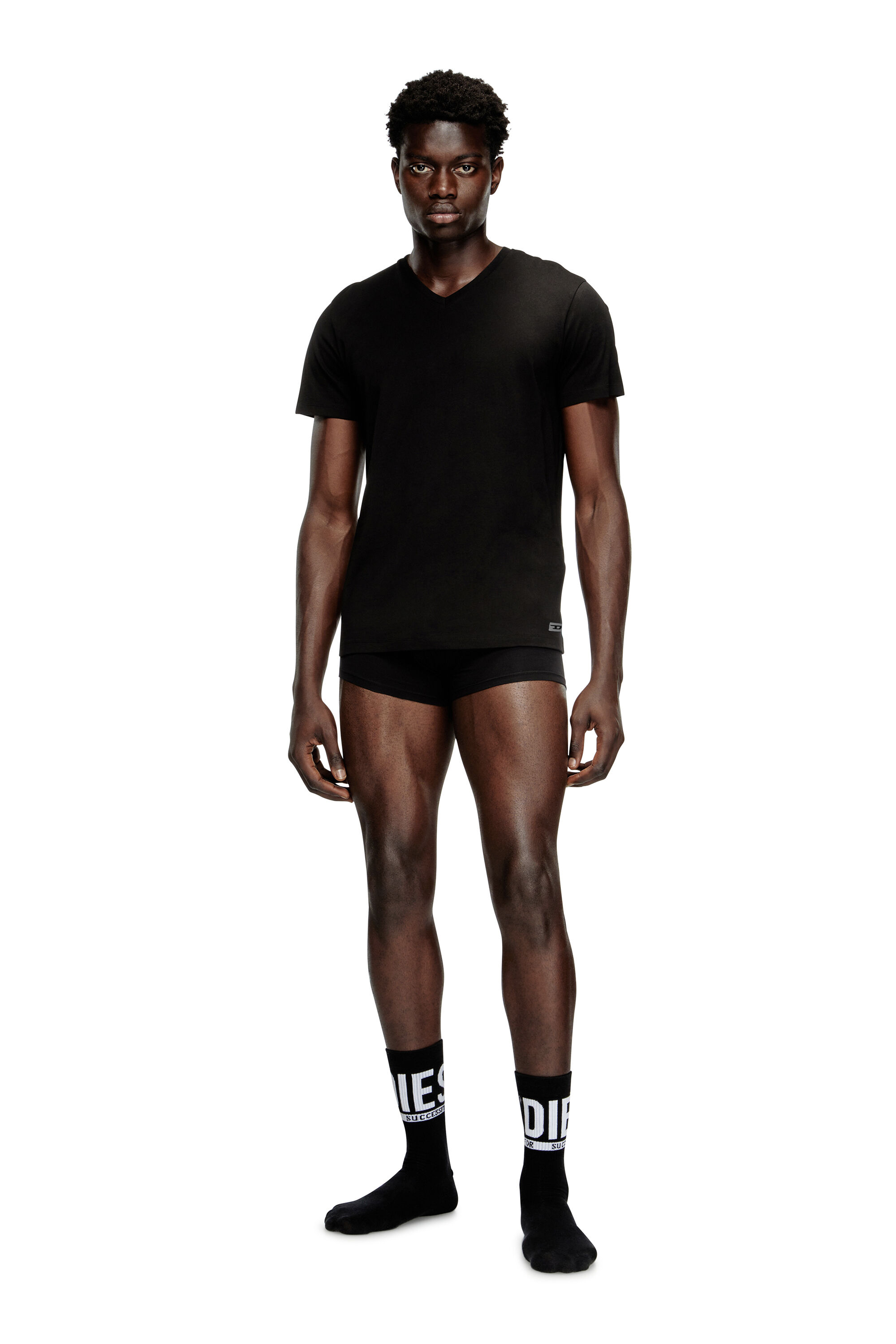 Diesel - MICHAEL-D-BOX-3PACK, Man's Three-pack of V-neck T-shirts in Black - 1