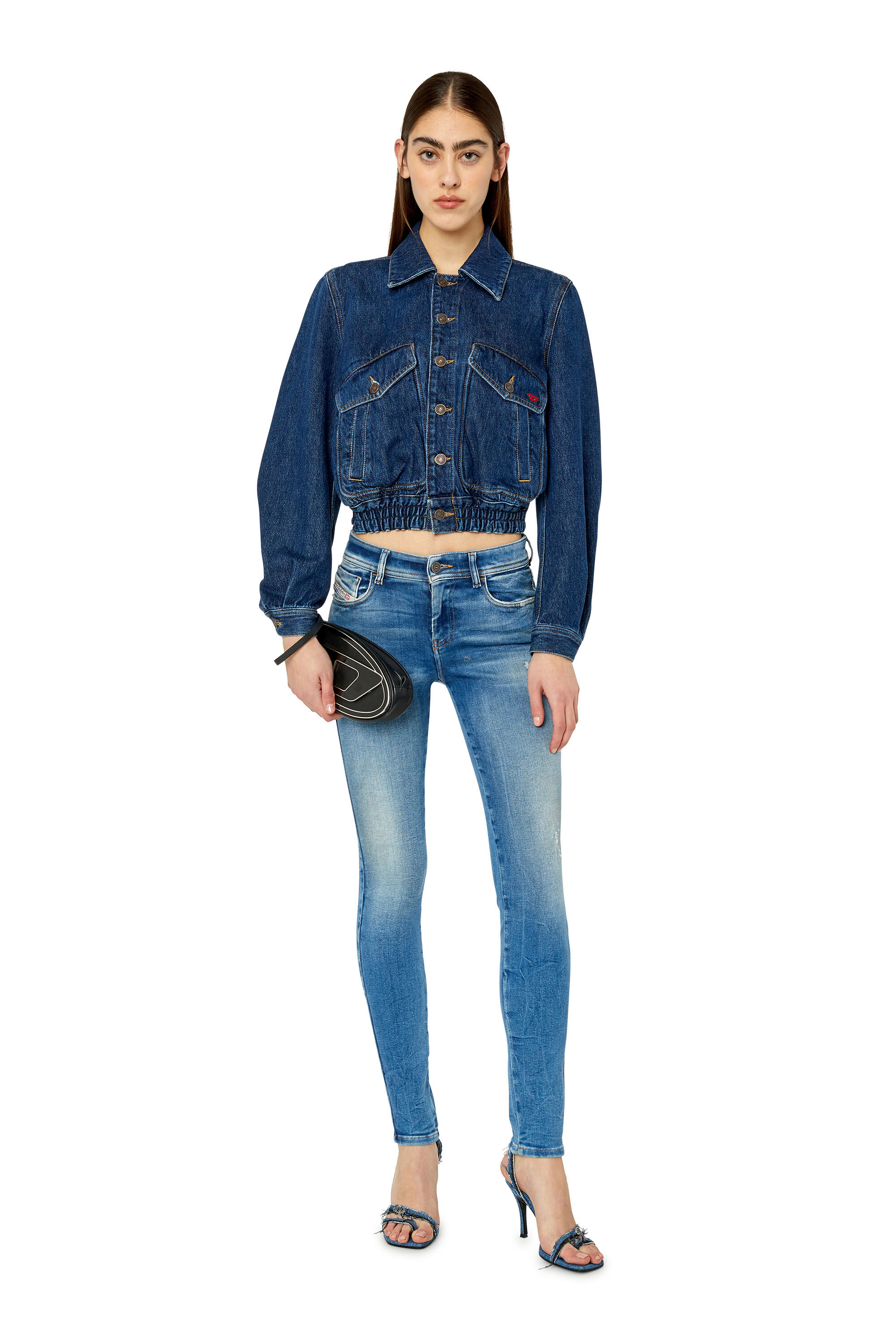 Diesel - 2017 Slandy 09E91 Super skinny Jeans, Light Blue - Image 1