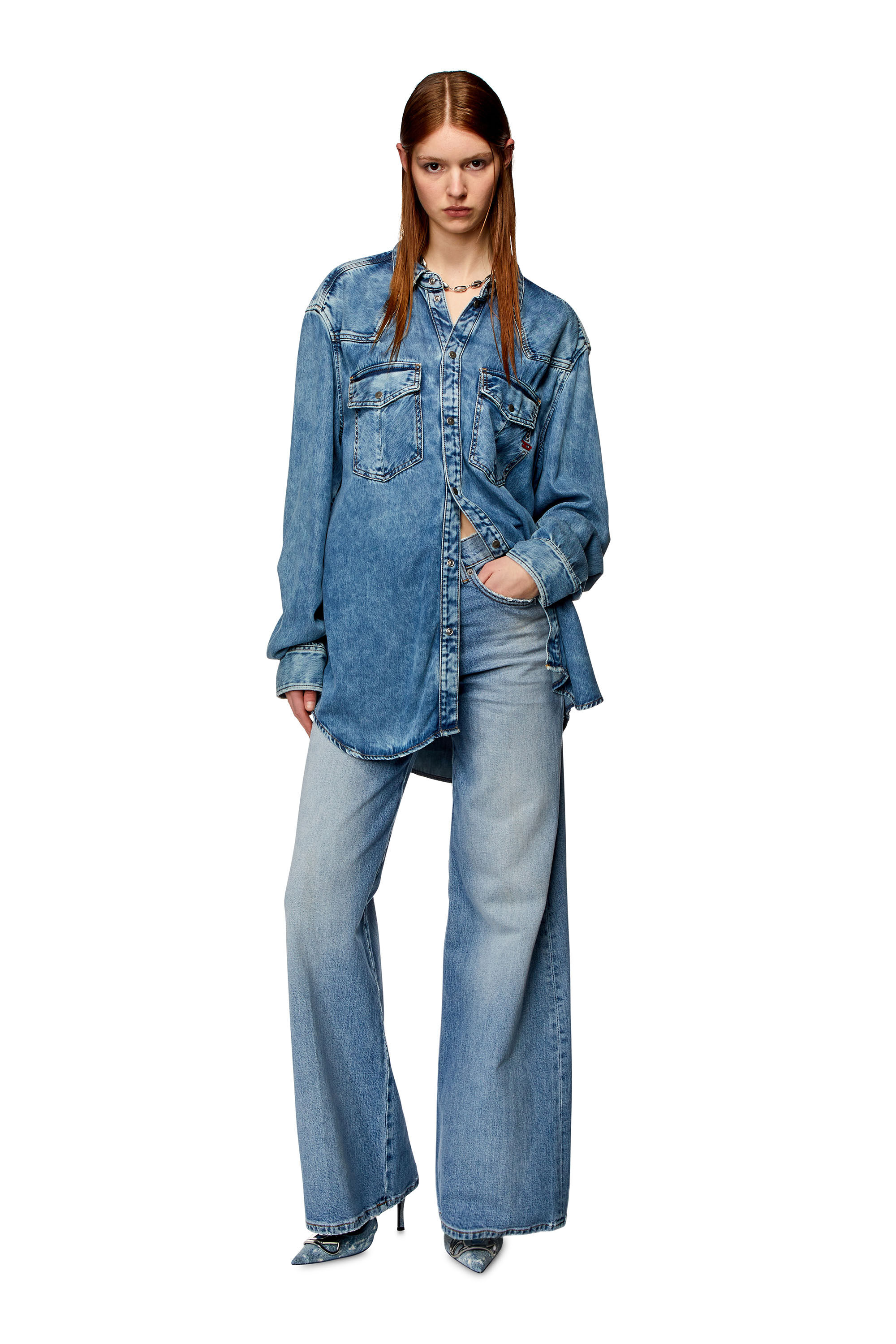 Diesel - Woman Bootcut and Flare Jeans 1978 D-Akemi 0DQAD, Light Blue - Image 1