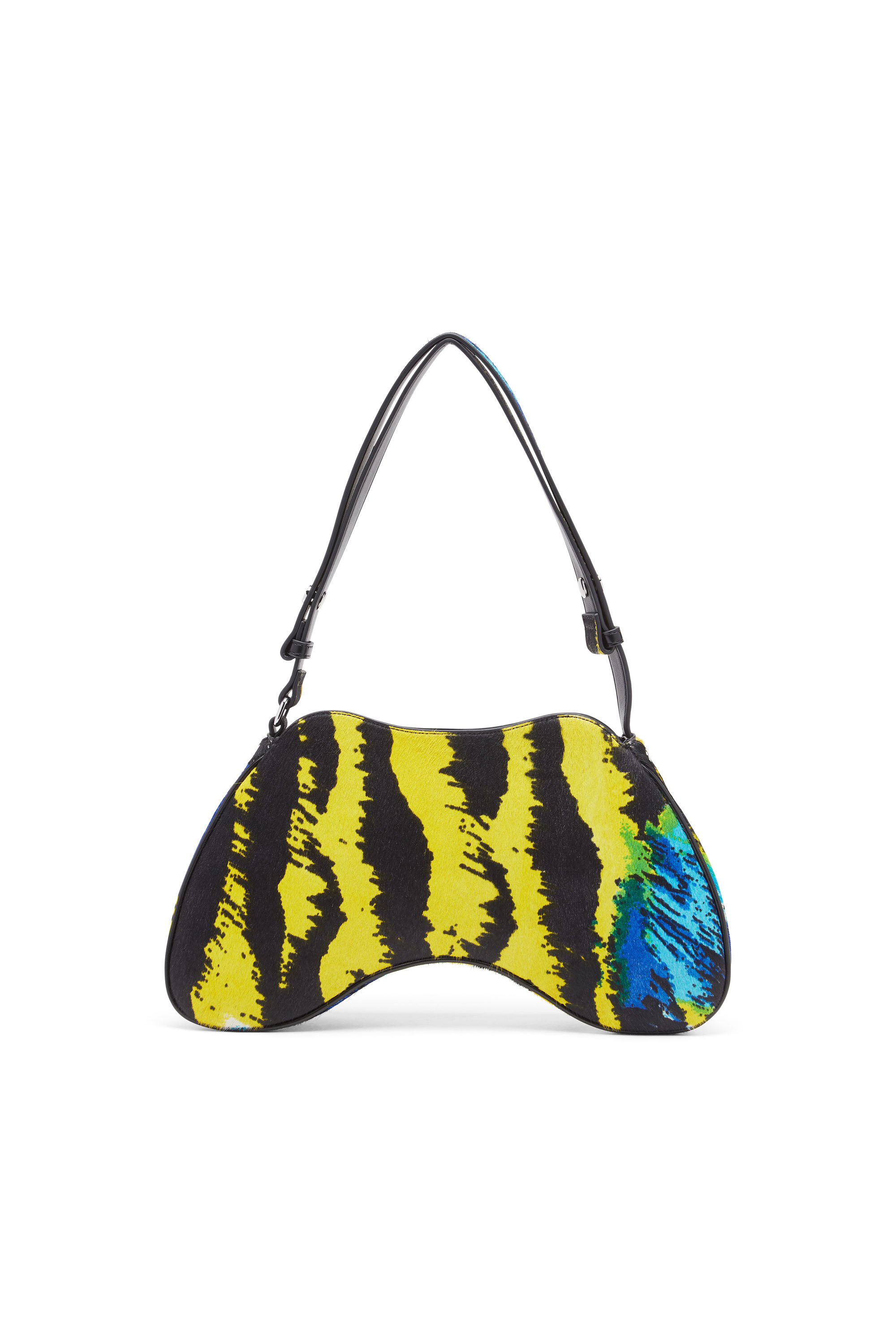 Diesel - PLAY SHOULDER, Woman's Play-Borsa a spalla in cavallino tigrato in Yellow/Blue - 3