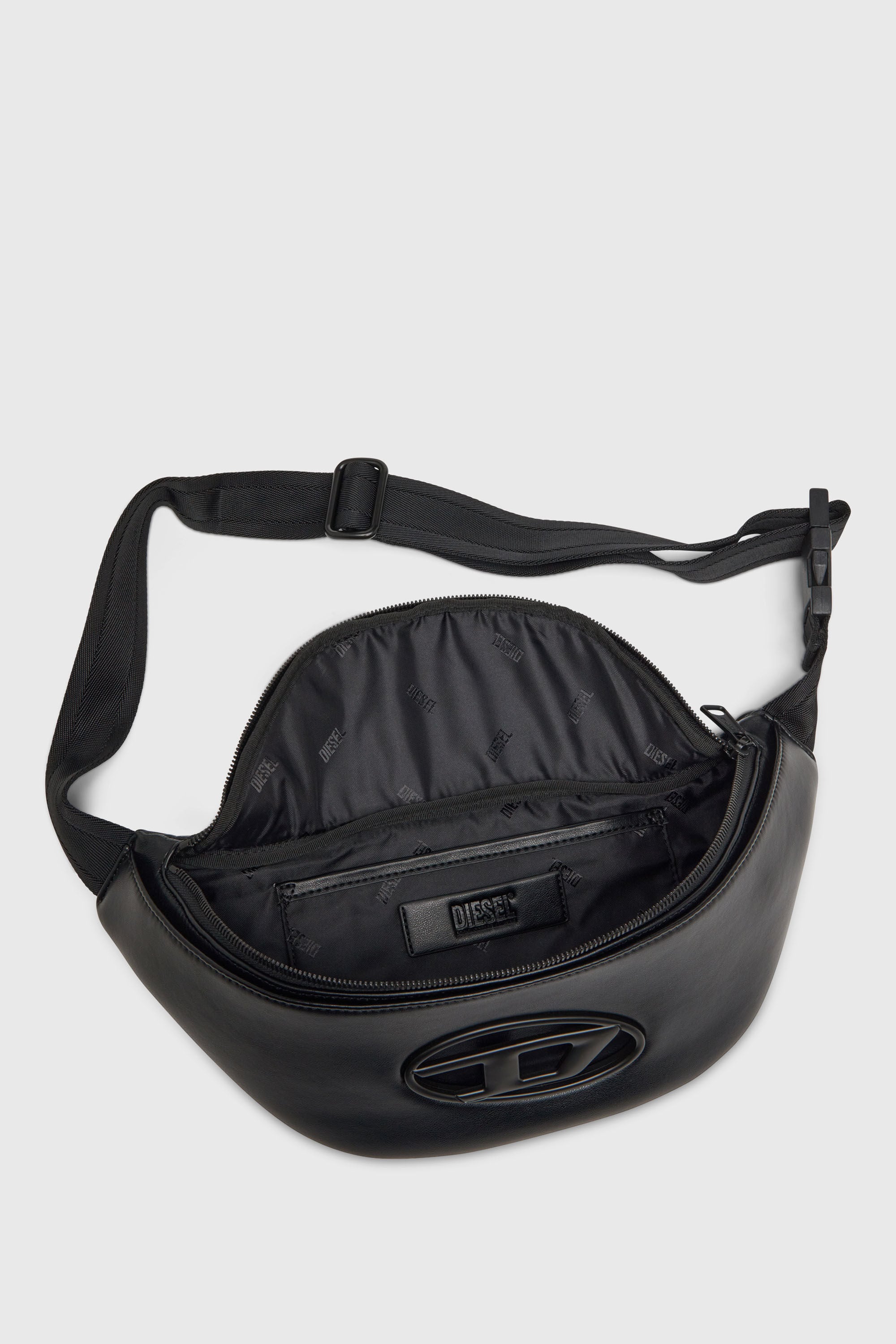 Diesel - HOLI-D BELT BAG M, Man's Holi-D-Belt bag in PU and neoprene in Black - 3