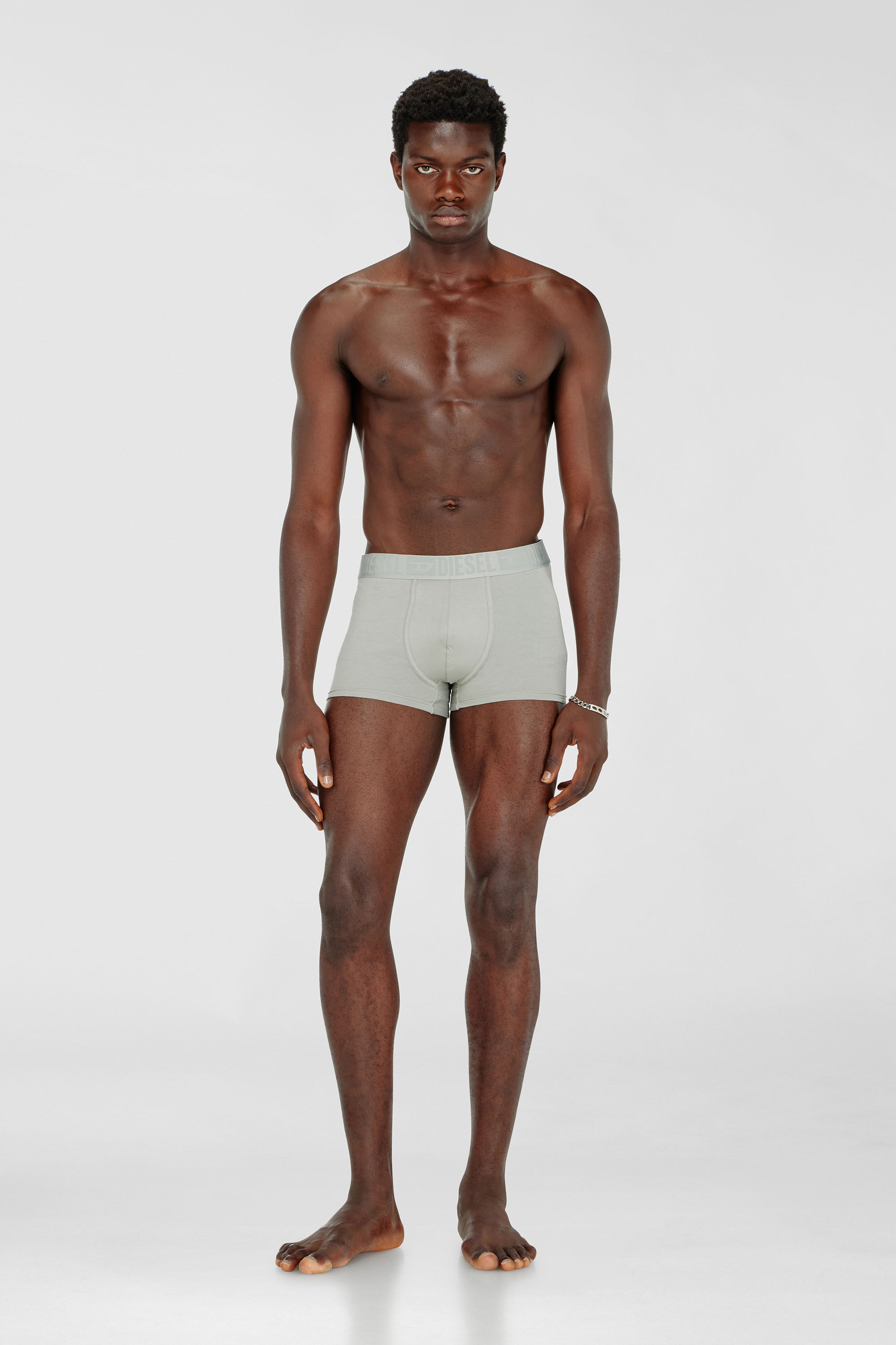 Diesel - MIKE-D-CORE-3PACK, Man's Three-pack of stretch cotton boxer briefs with tonal waistband in Gray/Black - 1