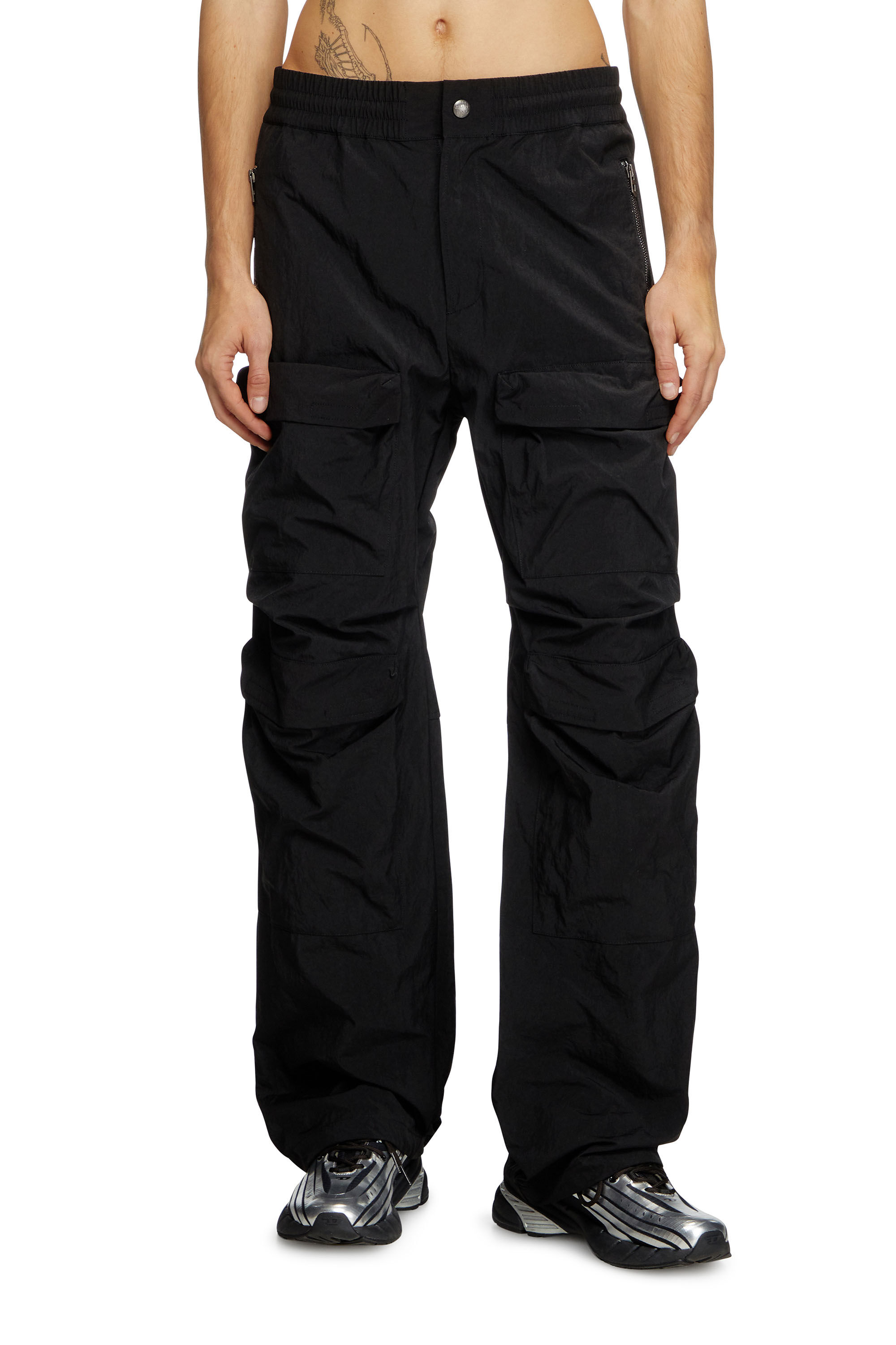 Men's Utility pants in overdyed nylon | Black | Diesel