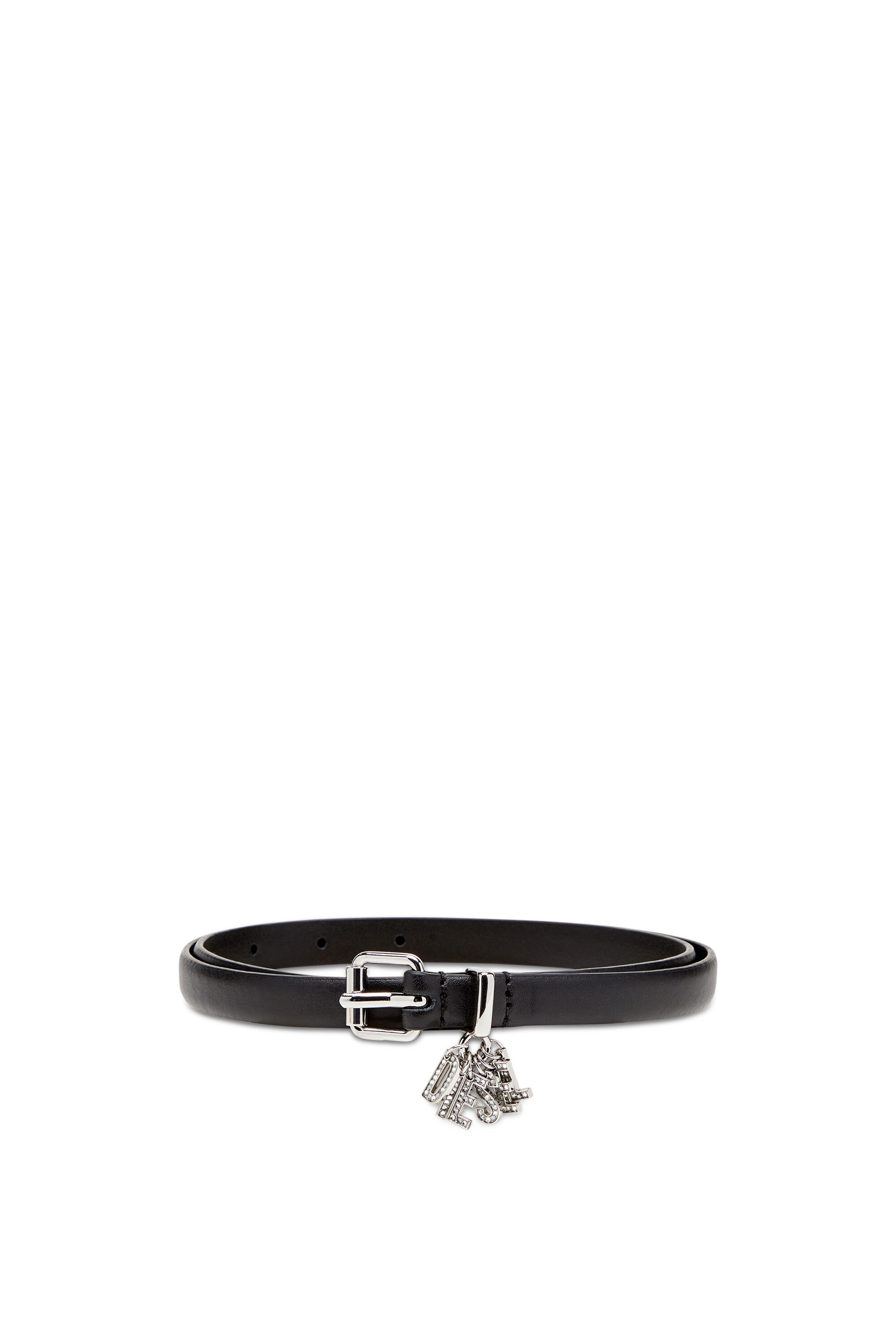 LEATHER LIGHTNING CHARM BLACK NAPPA W/SILVER LEATHER LIGHTNING CHARM BLACK NAPPA W/SILVER