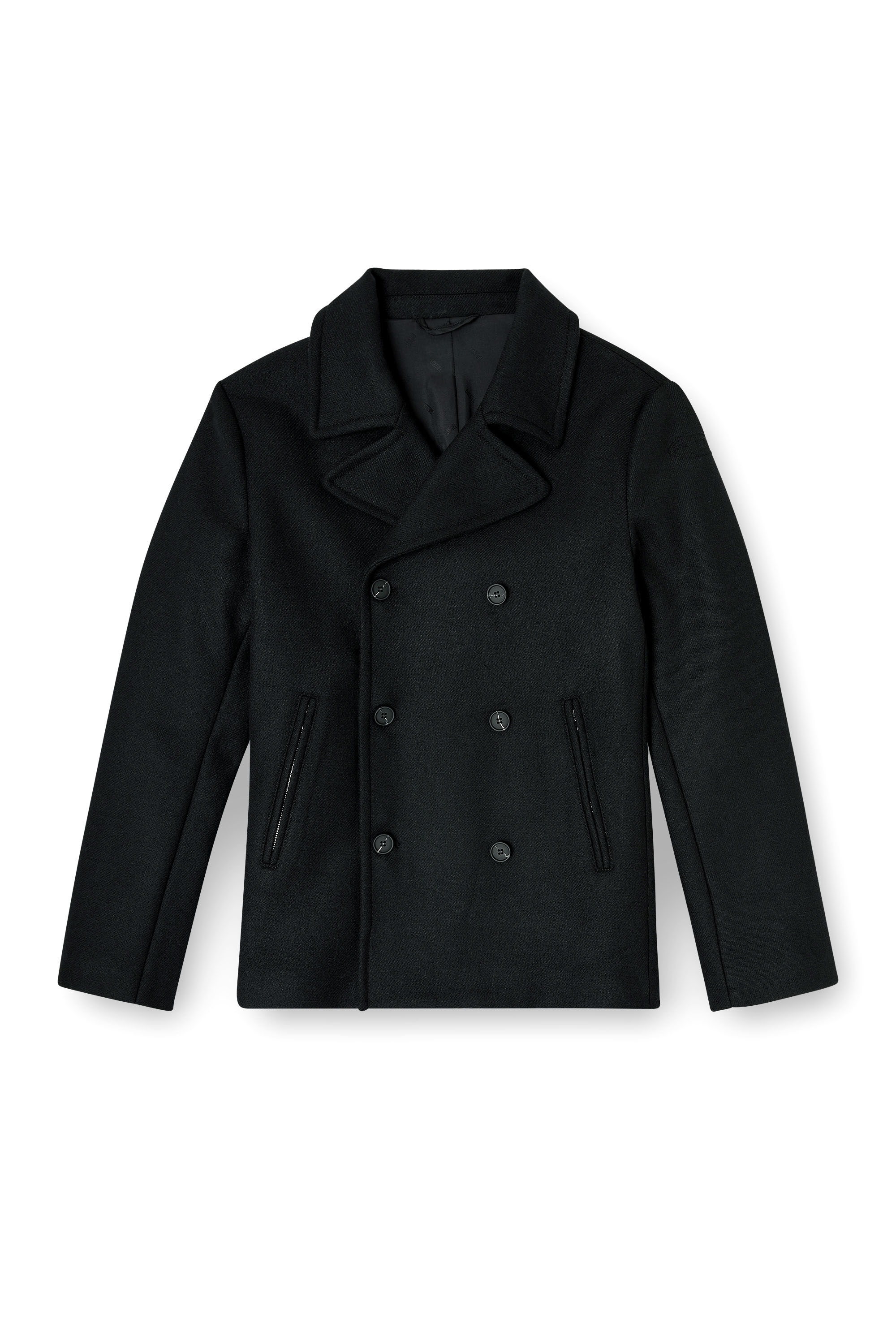 Diesel - W-HALEY-WRD, Man's Peacoat in felted wool blend in Black - 2