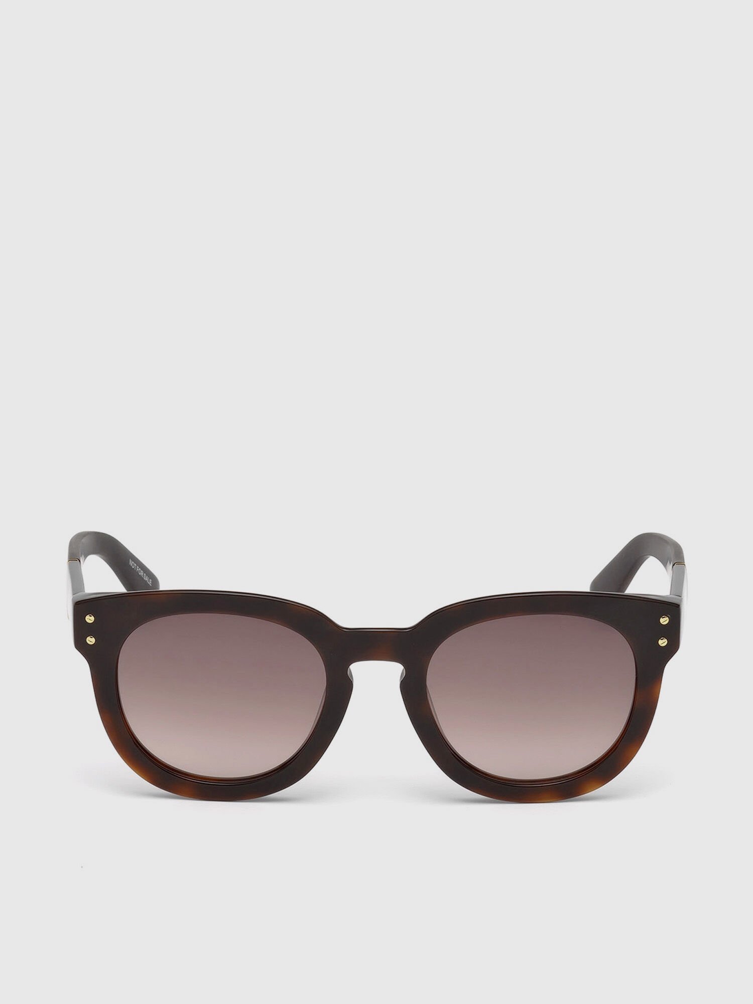 Diesel - DL0230, Woman's Round lenseses eyewear with slanted detail in Brown/Black - 1