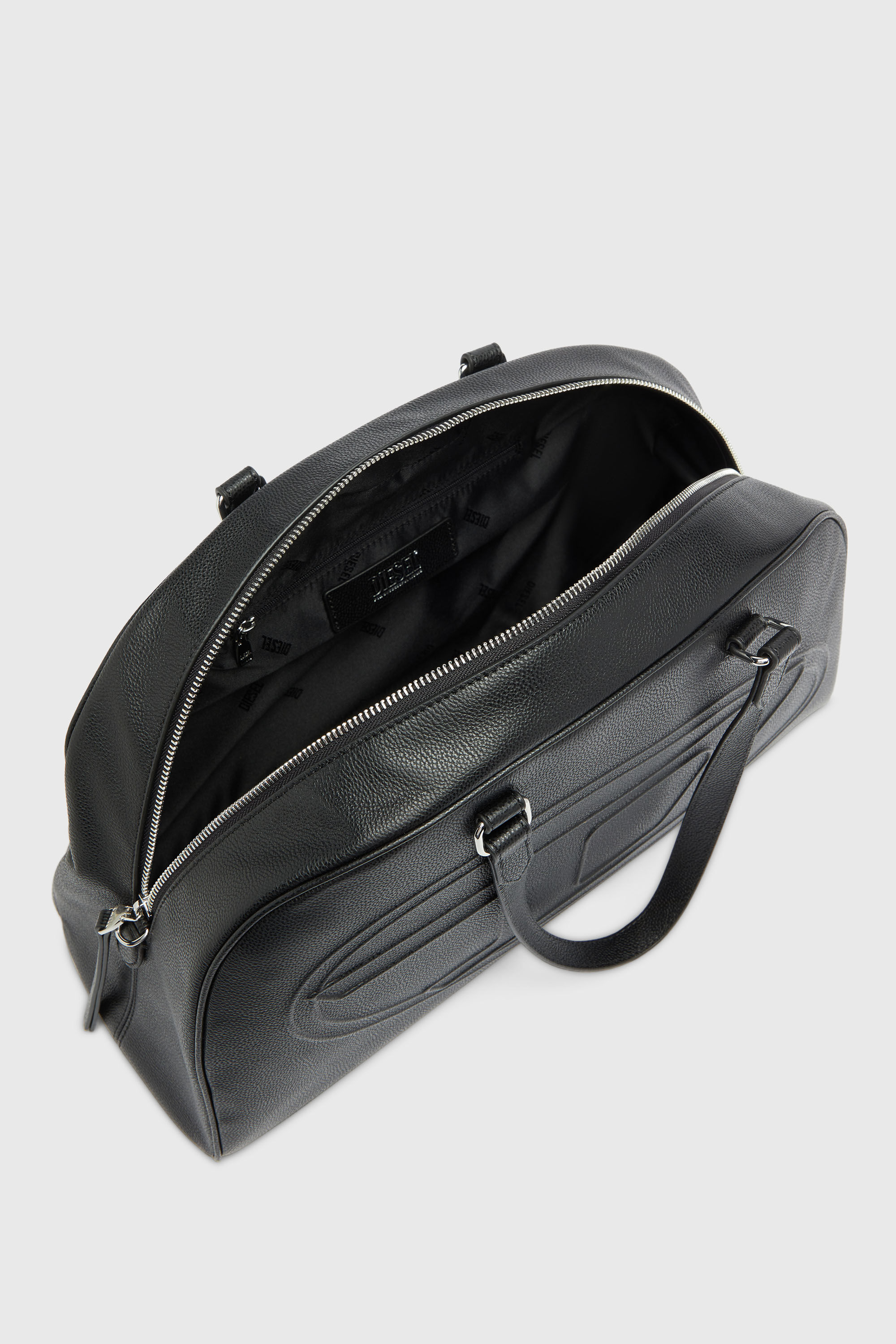 Diesel - 1DR DOME DUFFLE, Unisex's 1DR Dome - Leather travel bag with Oval D logo in Black - 3