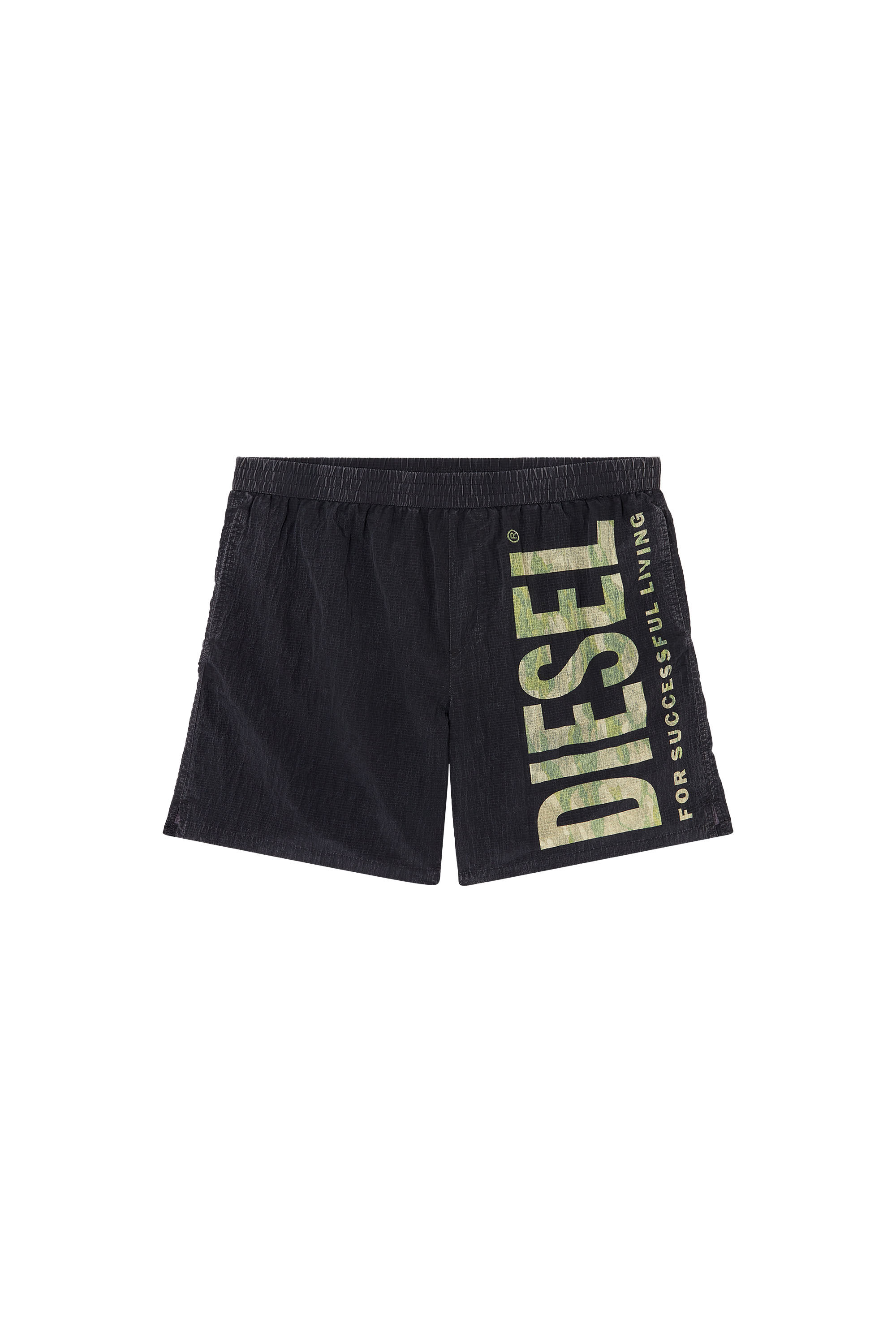 Diesel - POWEL-47.5-UTLT, Man's Board shorts in camo ripstop in Black/Green - 4