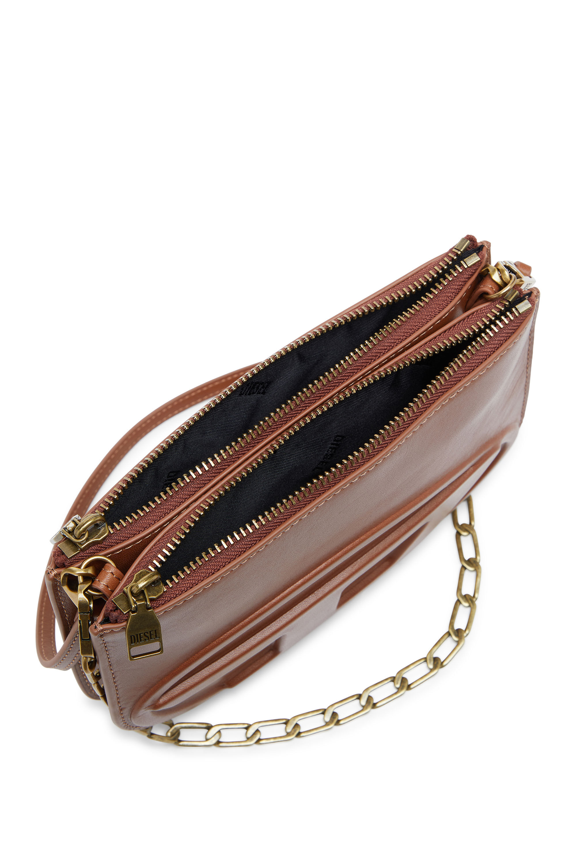 Diesel - 1DR TWIN, Woman's 1DR Twin-Double-pouch shoulder bag in pull-up leather in Brown - 3