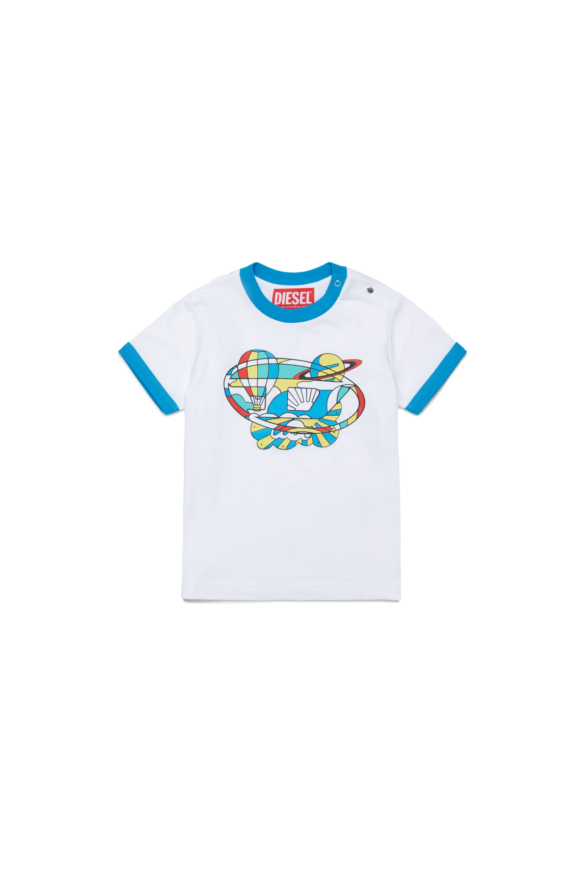 Diesel - TWIRB, Man's Ring T-shirt with optical print in White - 1