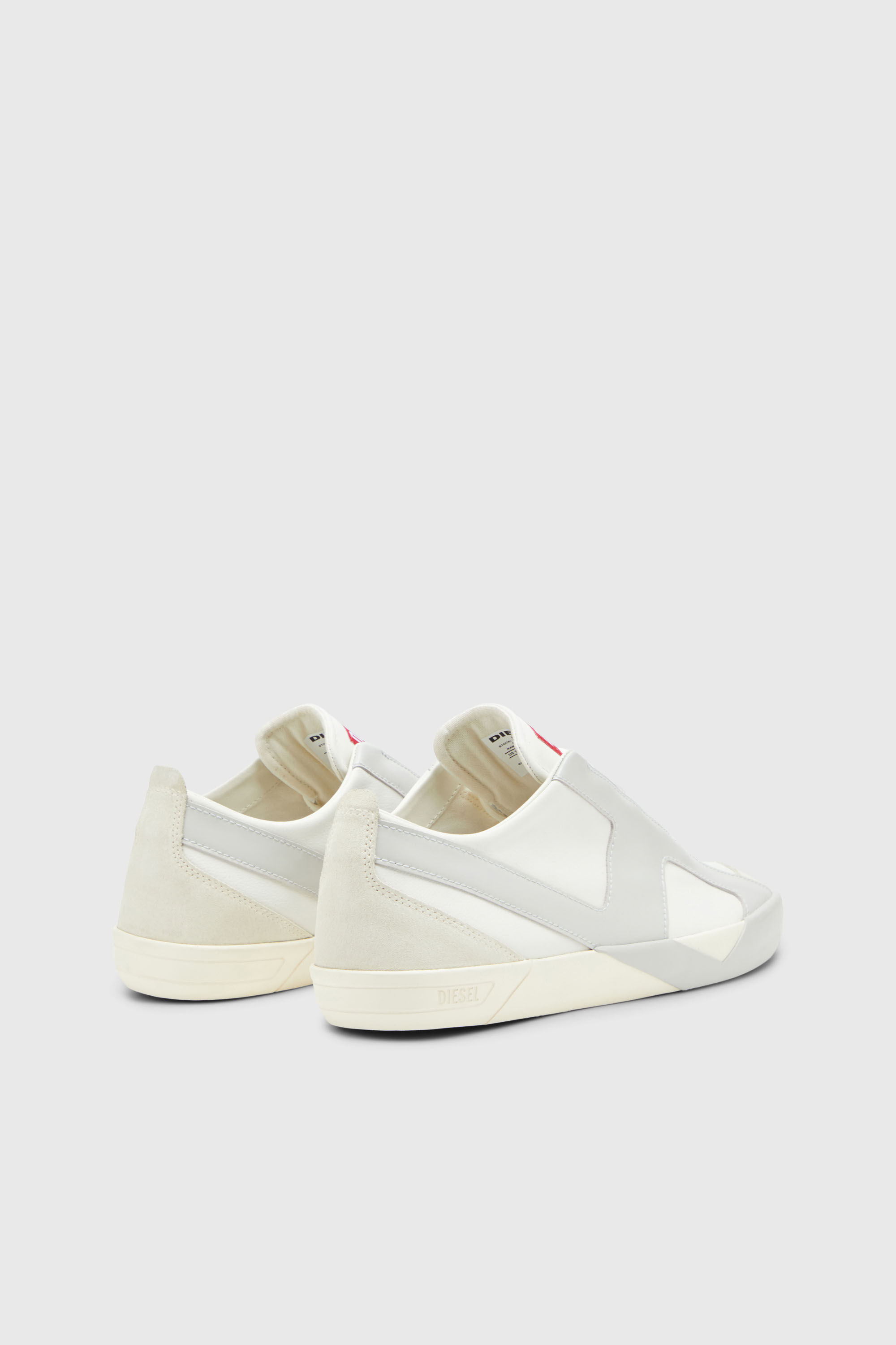 Diesel - S-SLANTE-D LOW, Man's S-Slante-D-Sneakers in suede and leather with D logo in White/Grey - 3