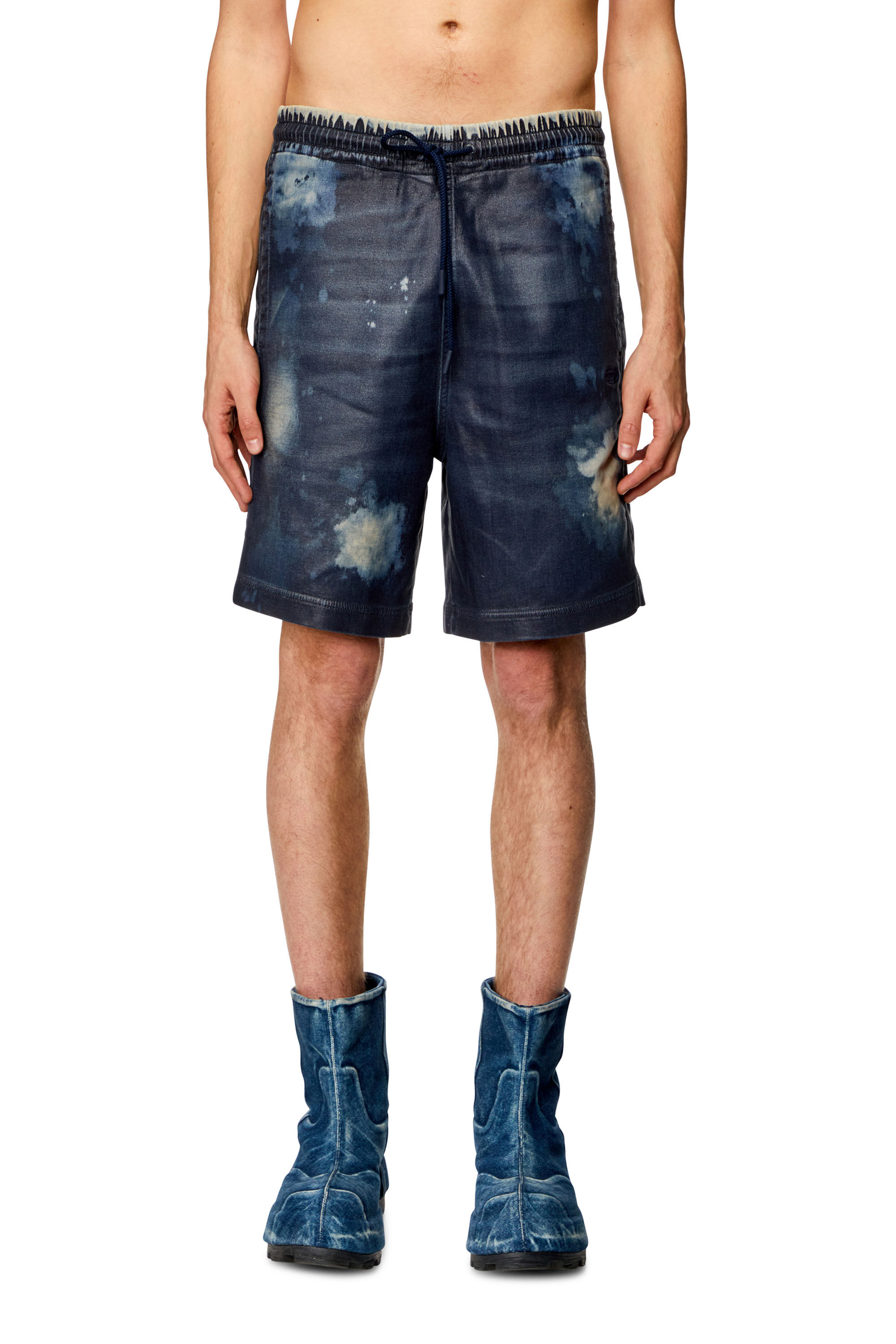 Men's Shorts in coated Track Denim | Blue | Diesel