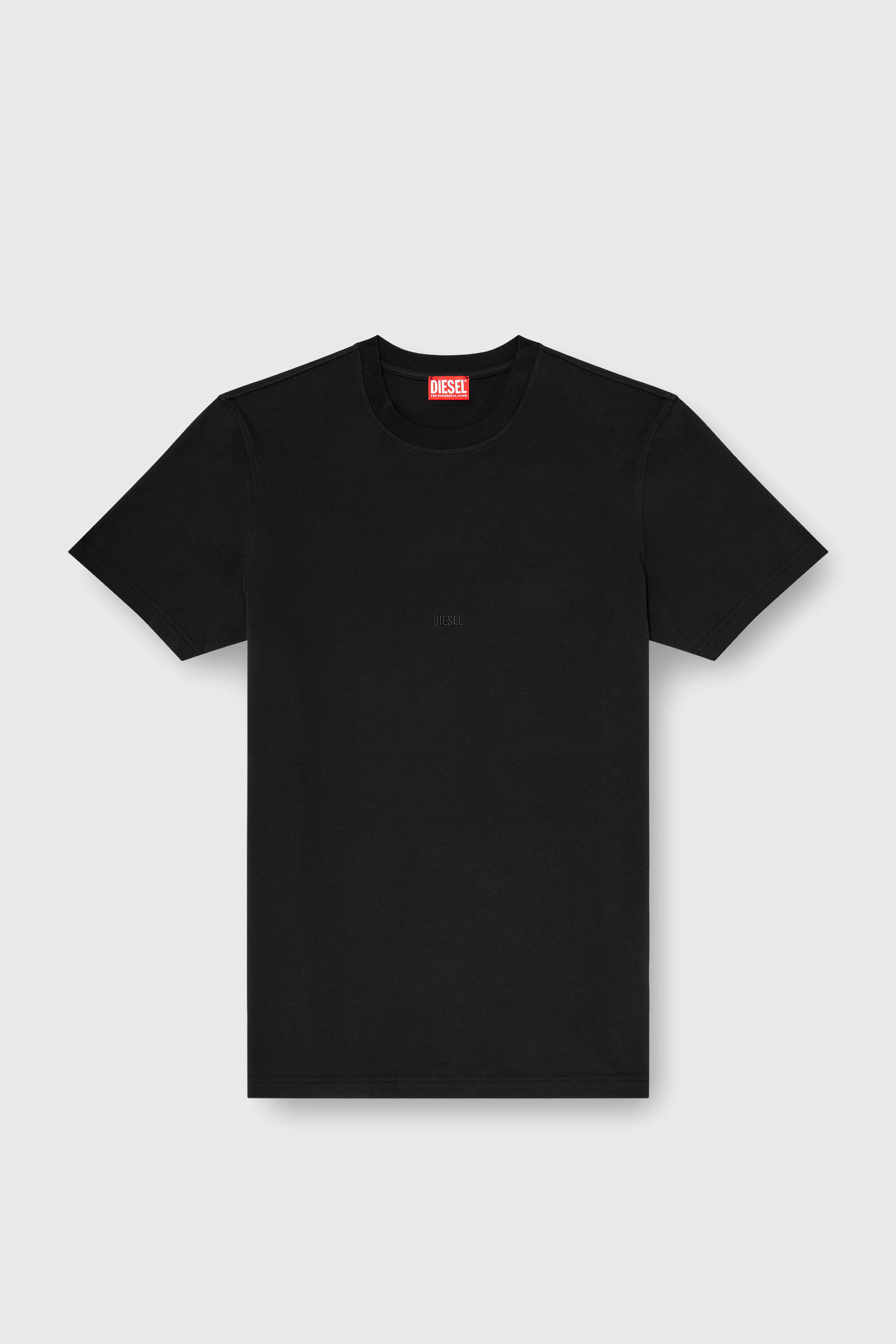 Diesel - T-ADJUST-AA2, Man's Cotton-interlock T-shirt with logo embroidery in Black - 2