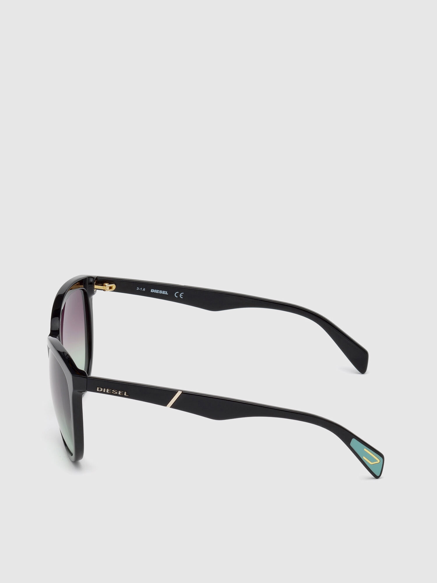 Diesel - DL0221, Woman's Acetate shiny finishes eyewear in Black - 3