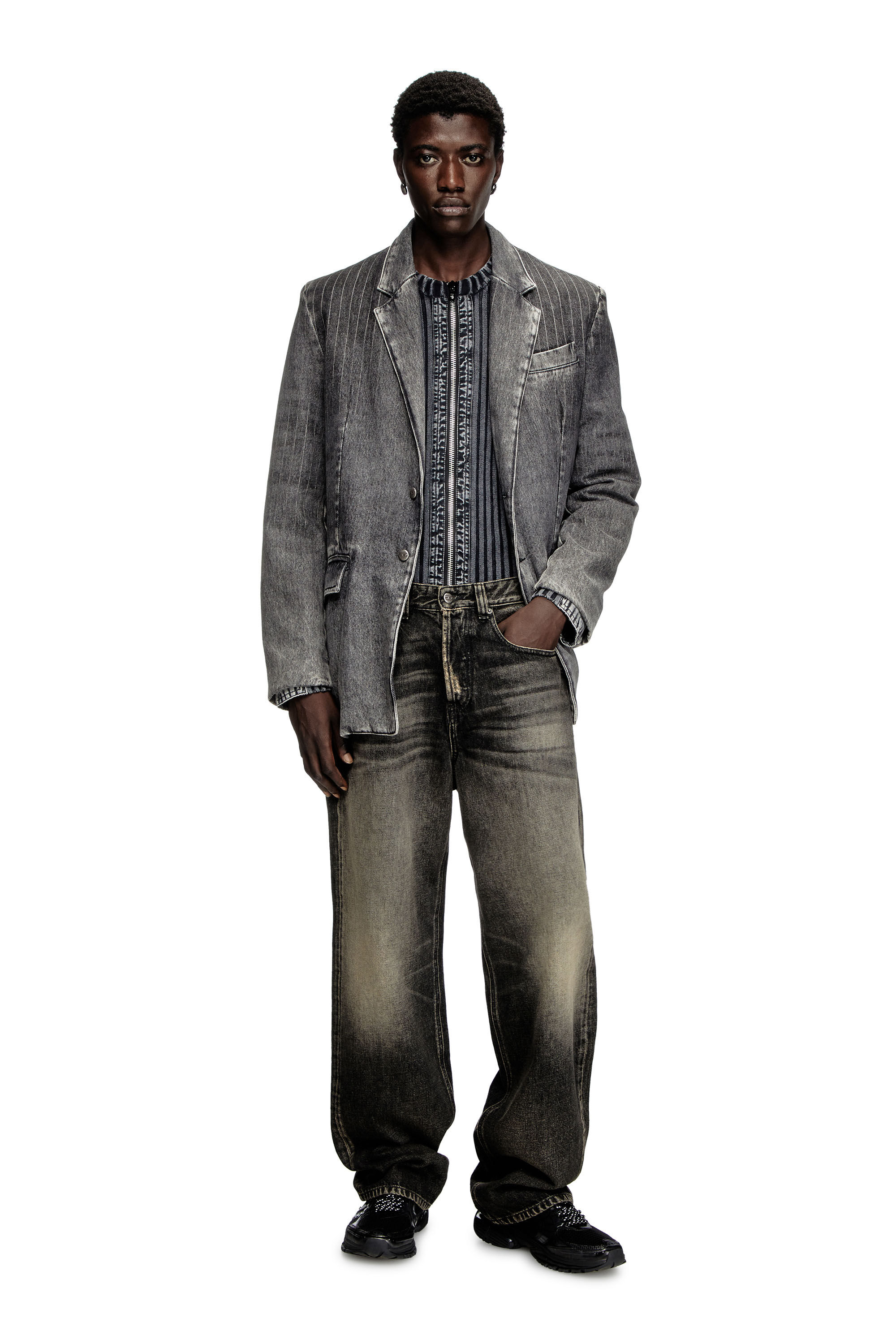 大きな取引 Relaxed Men's Jeans D-Macro 2001 Diesel | grey Black/Dark | パンツ