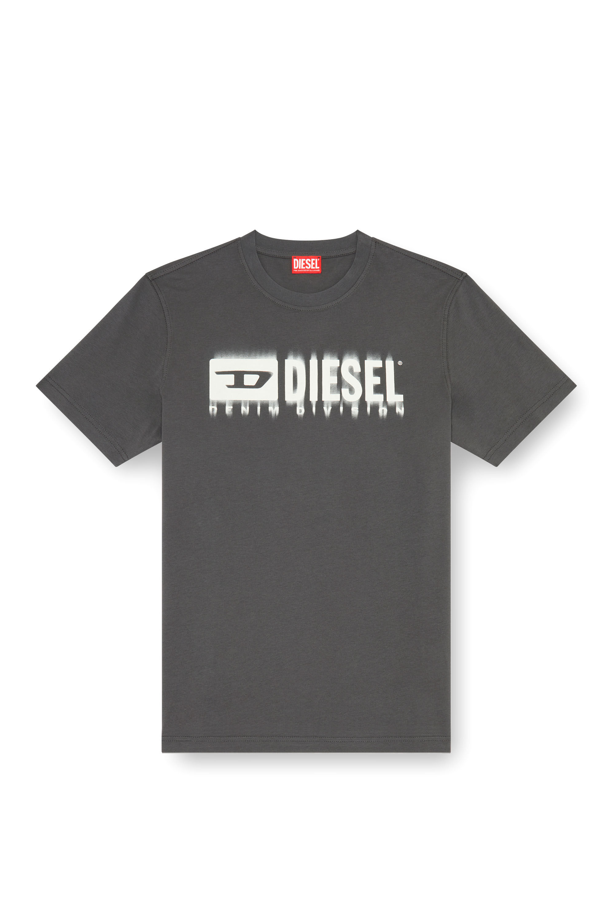【関送無料】 Diesel ディーゼル T Adjust Q7 Tシャツ Men's T-shirt with blurry Diesel logo | Grey | Diesel