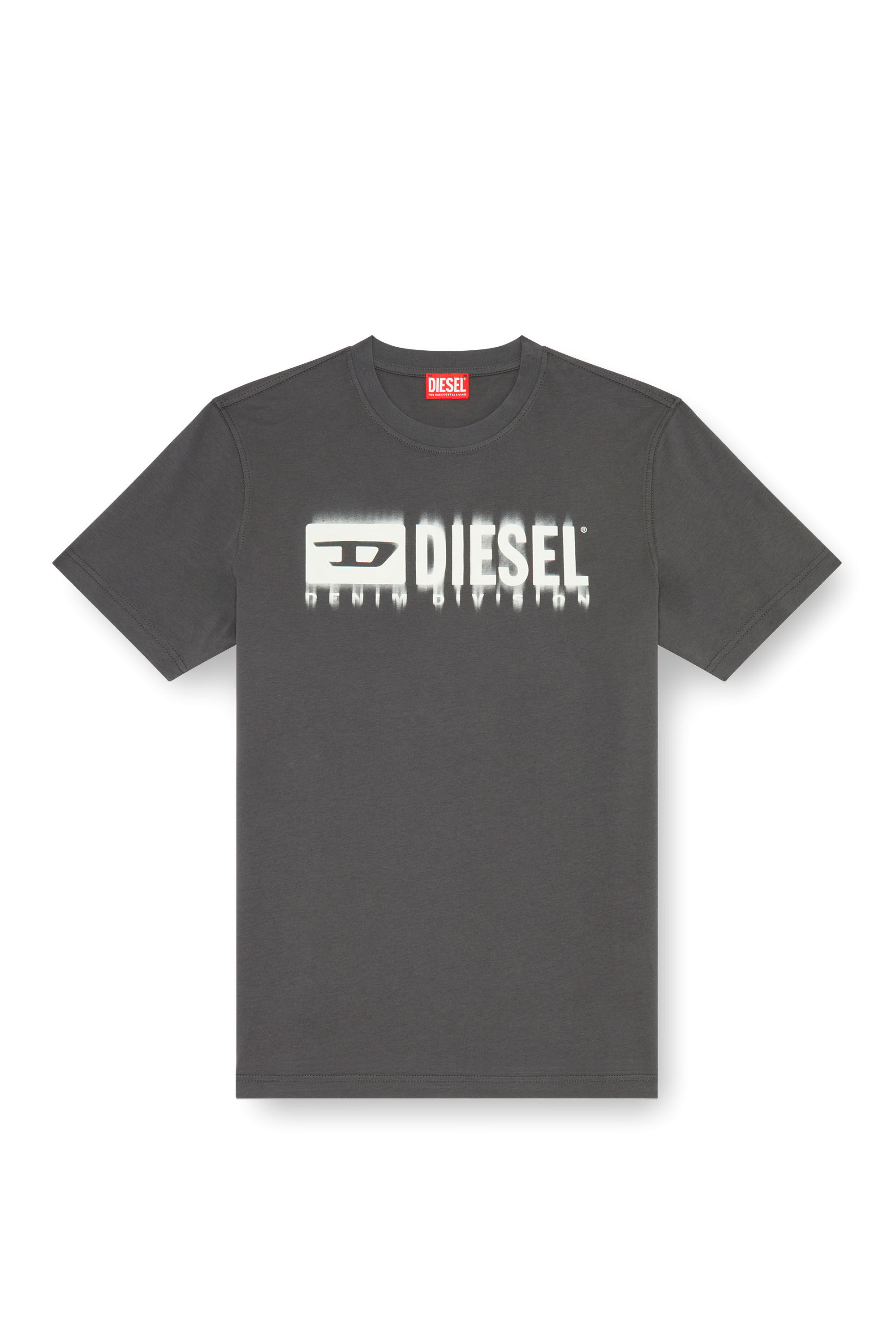 Diesel - T-ADJUST-Q7, Man T-shirt with blurry Diesel logo in Grey - Image 2