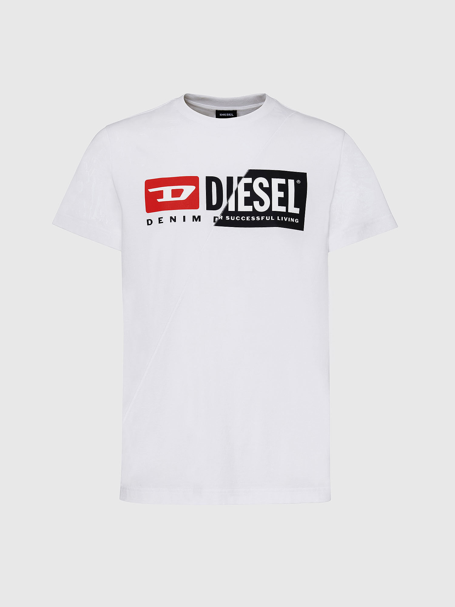 Diesel - T-DIEGO-CUTY, Man's T-shirt with dual logo print in White - 1