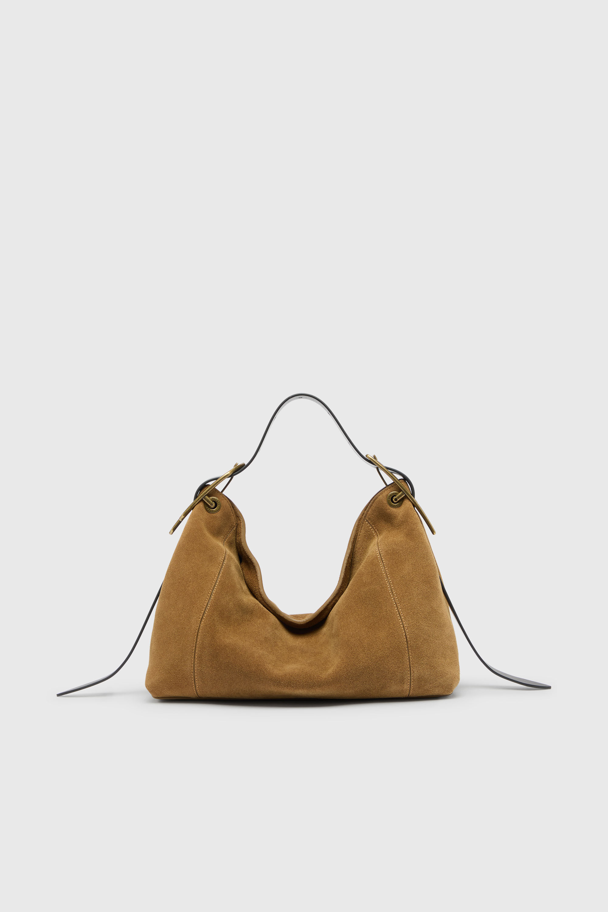 Diesel - D-LINE HOBO S, Woman's D-Line-Shoulder bag in waxed suede in Light Brown - 1