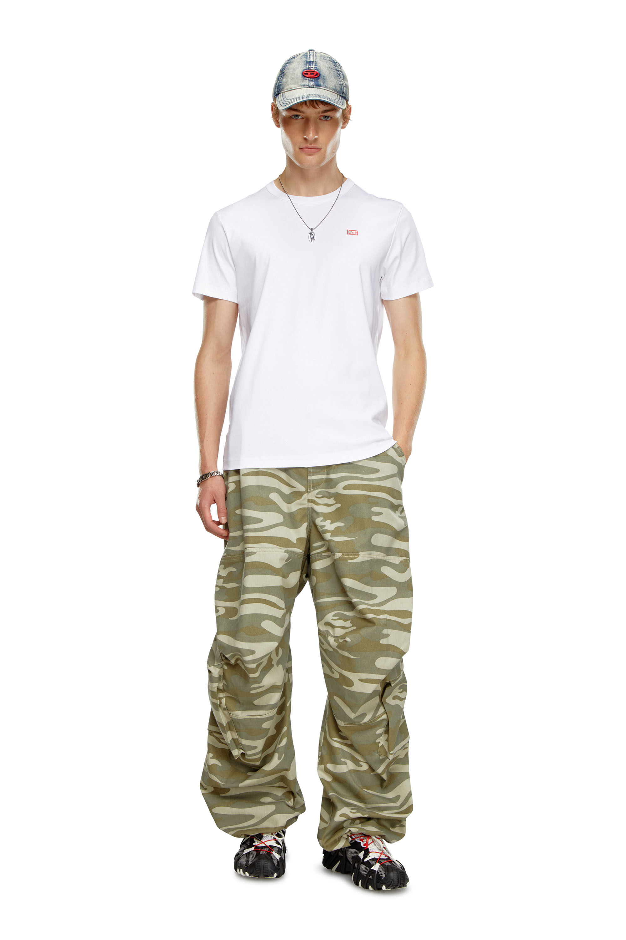 Diesel - T-MIEGOR-K77, Man's T-shirt in mercerised cotton in White - 1