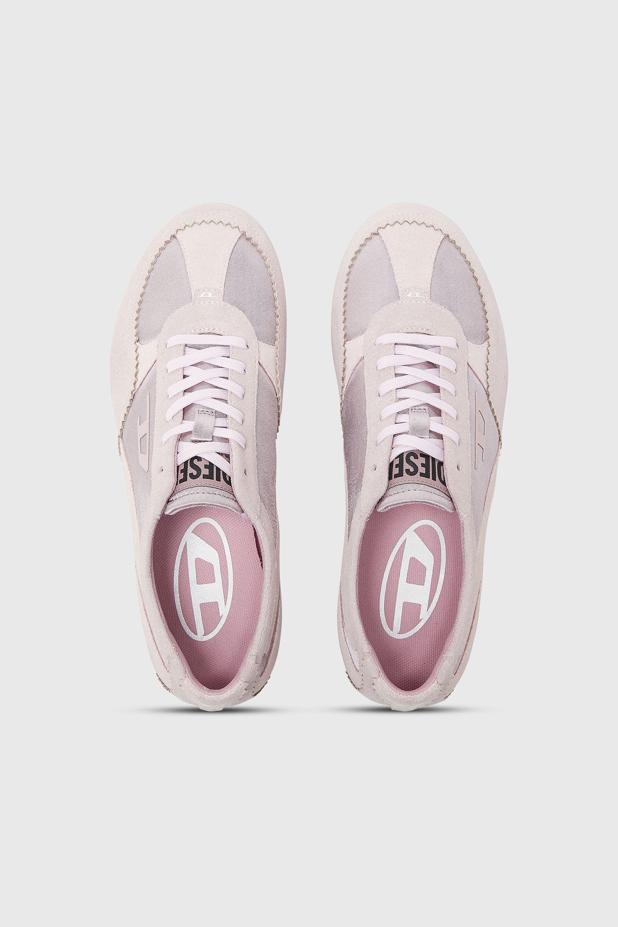 Diesel - D-MILE LOW II W, Woman's D-Mile-Flat sneakers with suede overlays in Pink - 4