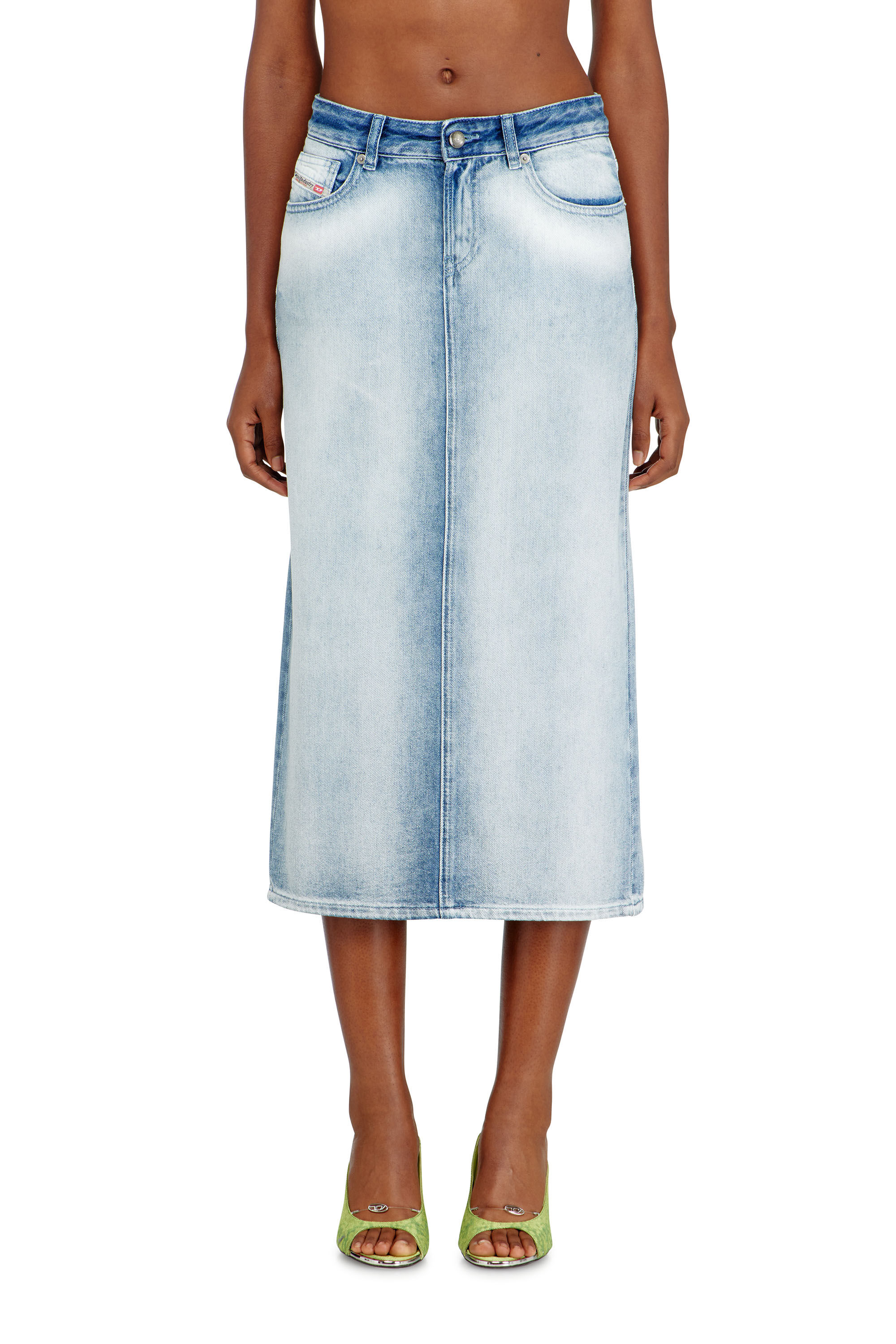 Diesel - DE-SKYE-FSI, Woman's Skirt in medium-light skeleton denim in Light Blue - 3