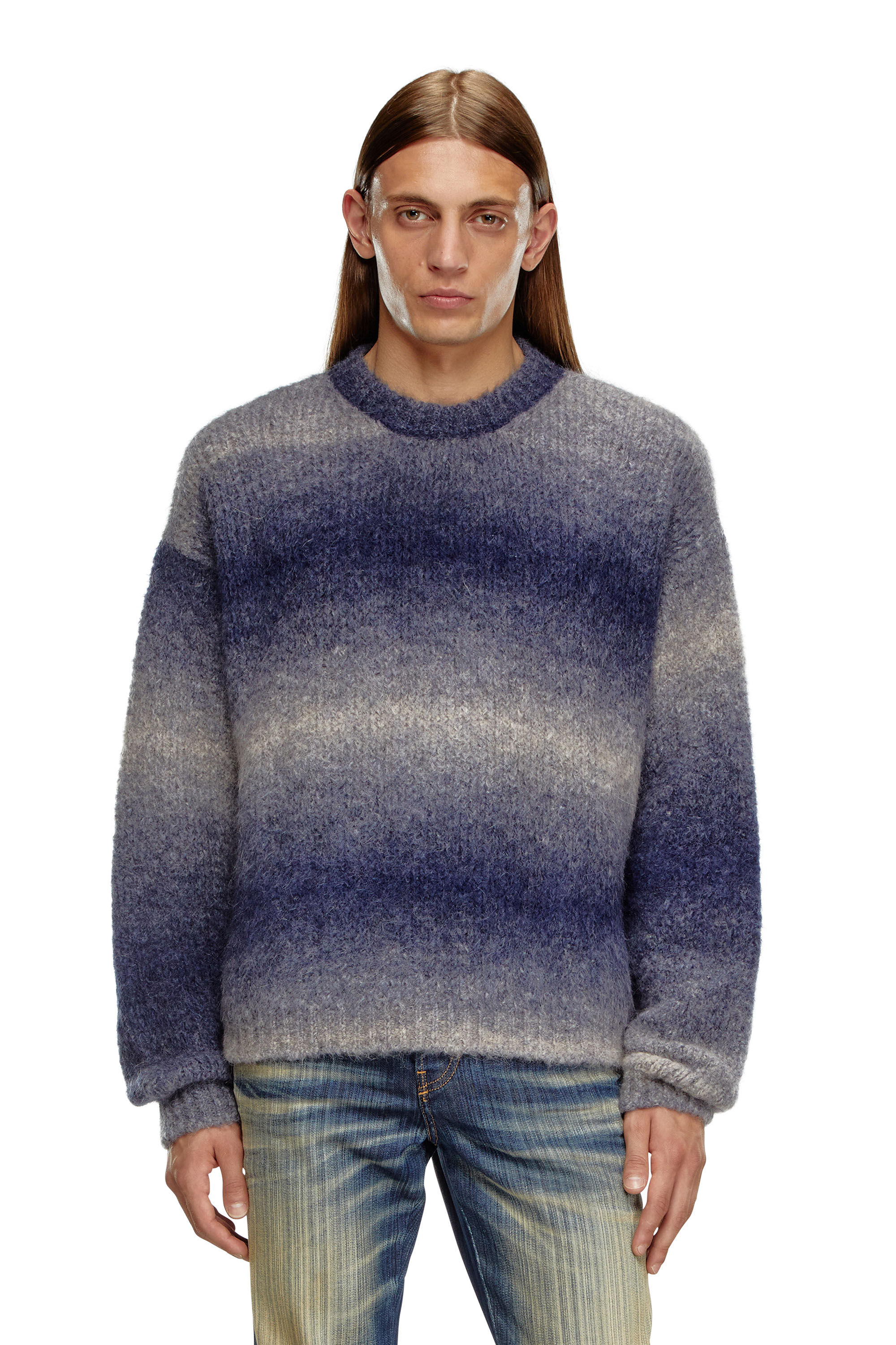 Men's Dégradé jumper in alpaca blend | Blue | Diesel
