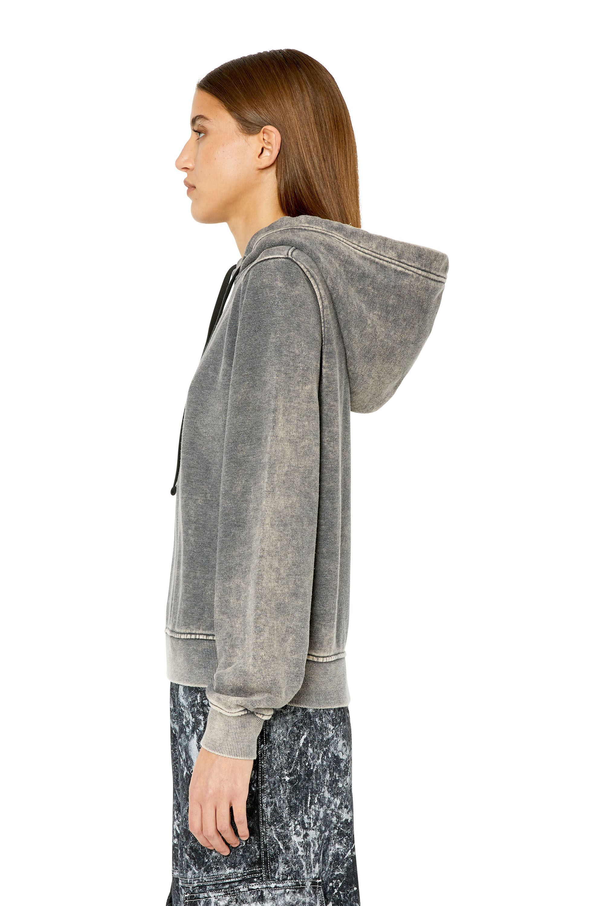 Diesel - F-REGGY-HOOD-G2, Woman's Hoodie with injection moulded logo in Dark grey - 5