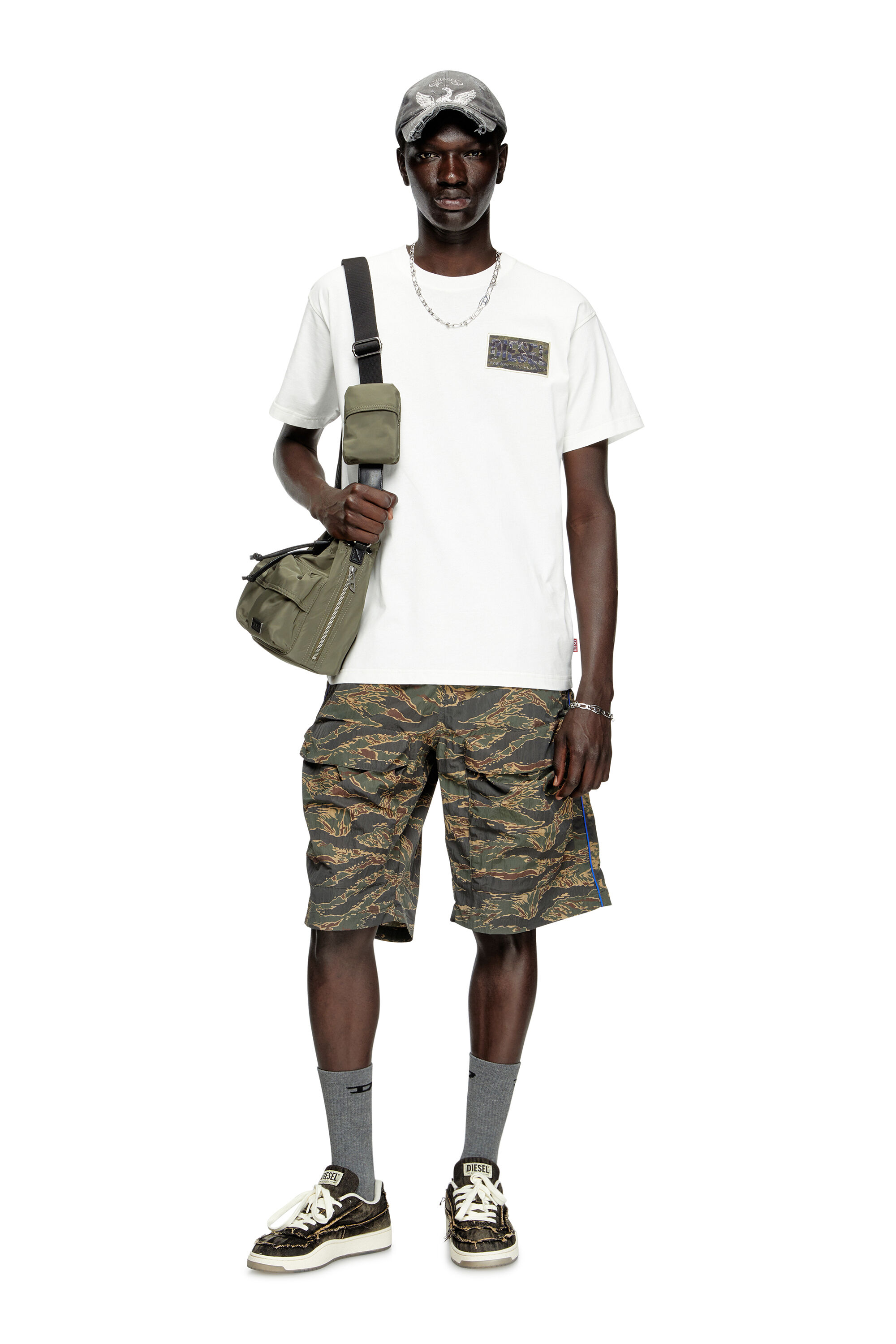 Diesel - MULTI-PKTS BUCKET X, Unisex's Multi-Pkts-Multipocket bucket bag in utilitarian shell in null - 1